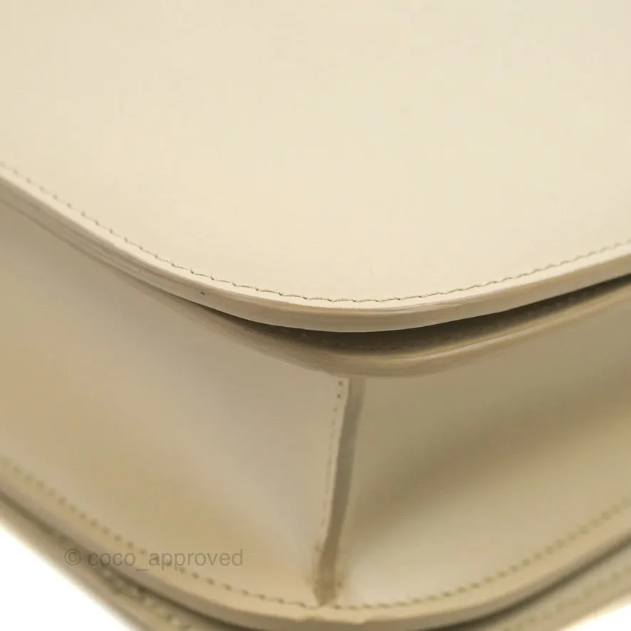 Celine Medium Classic Box Flap Ivory Calfskin