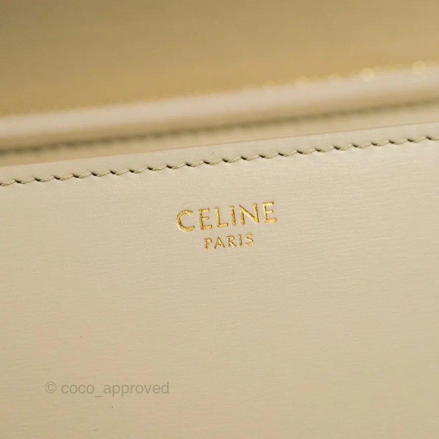 Celine Medium Classic Box Flap Ivory Calfskin