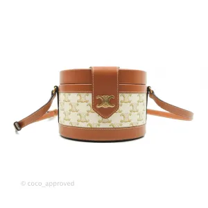 Celine Medium Tambour Bag White Triomphe Canvas