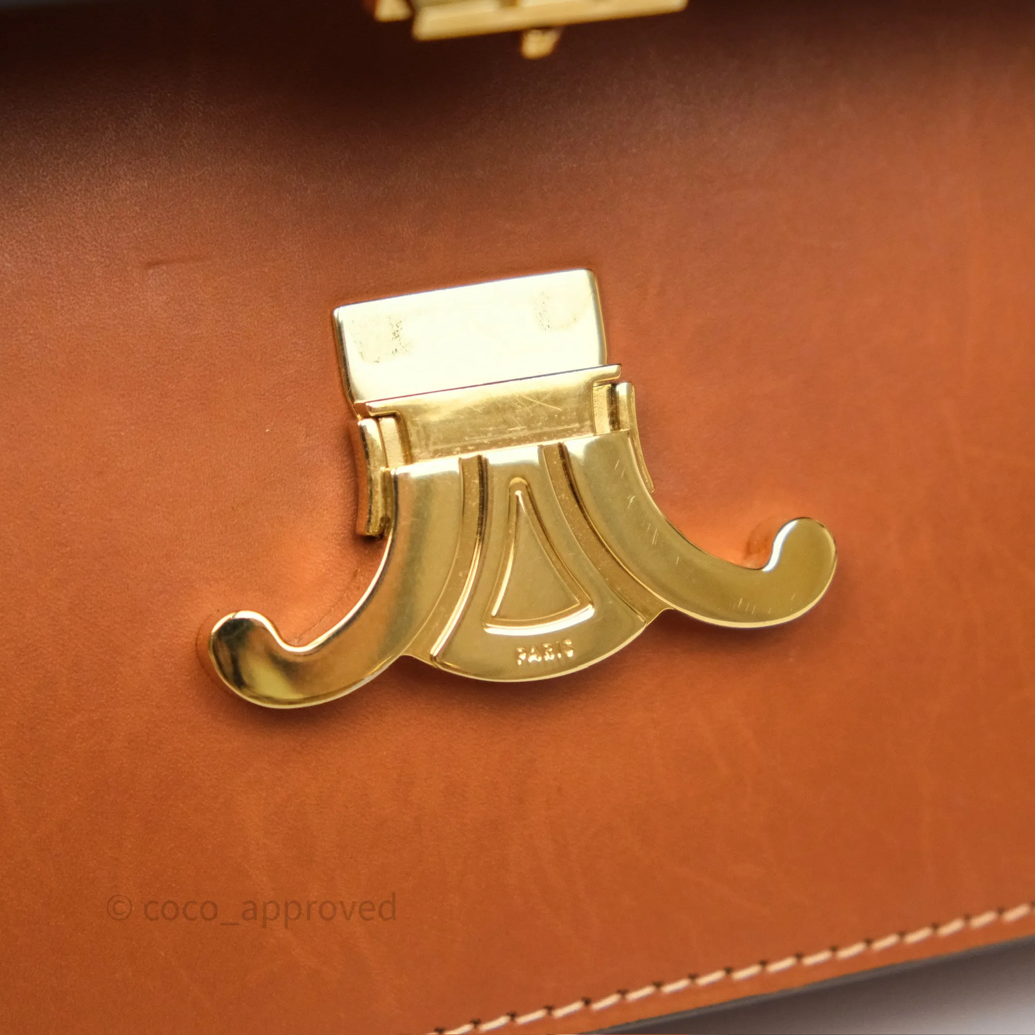 Celine Medium Triomphe Bag Tan Natural Calfskin