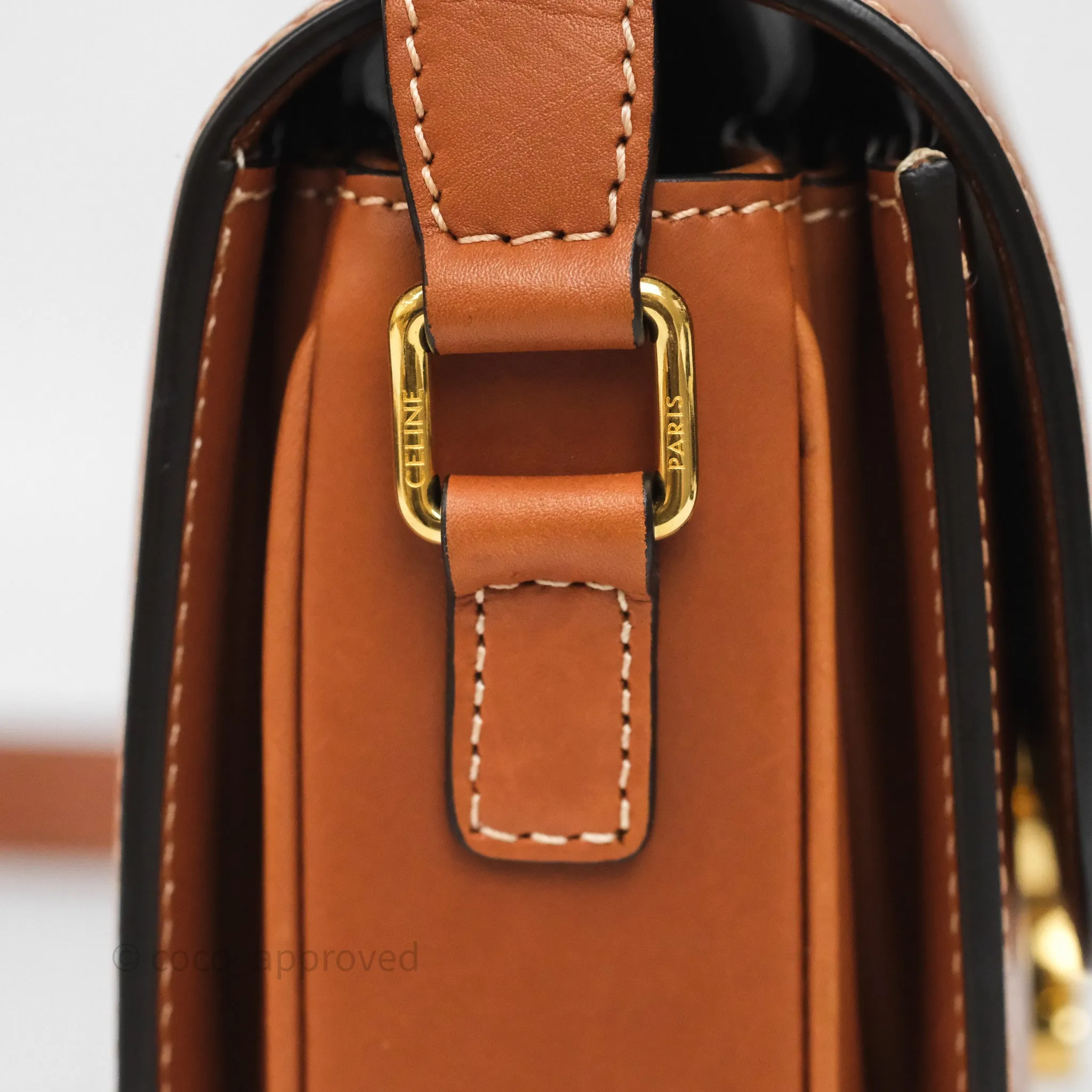 Celine Medium Triomphe Bag Tan Natural Calfskin