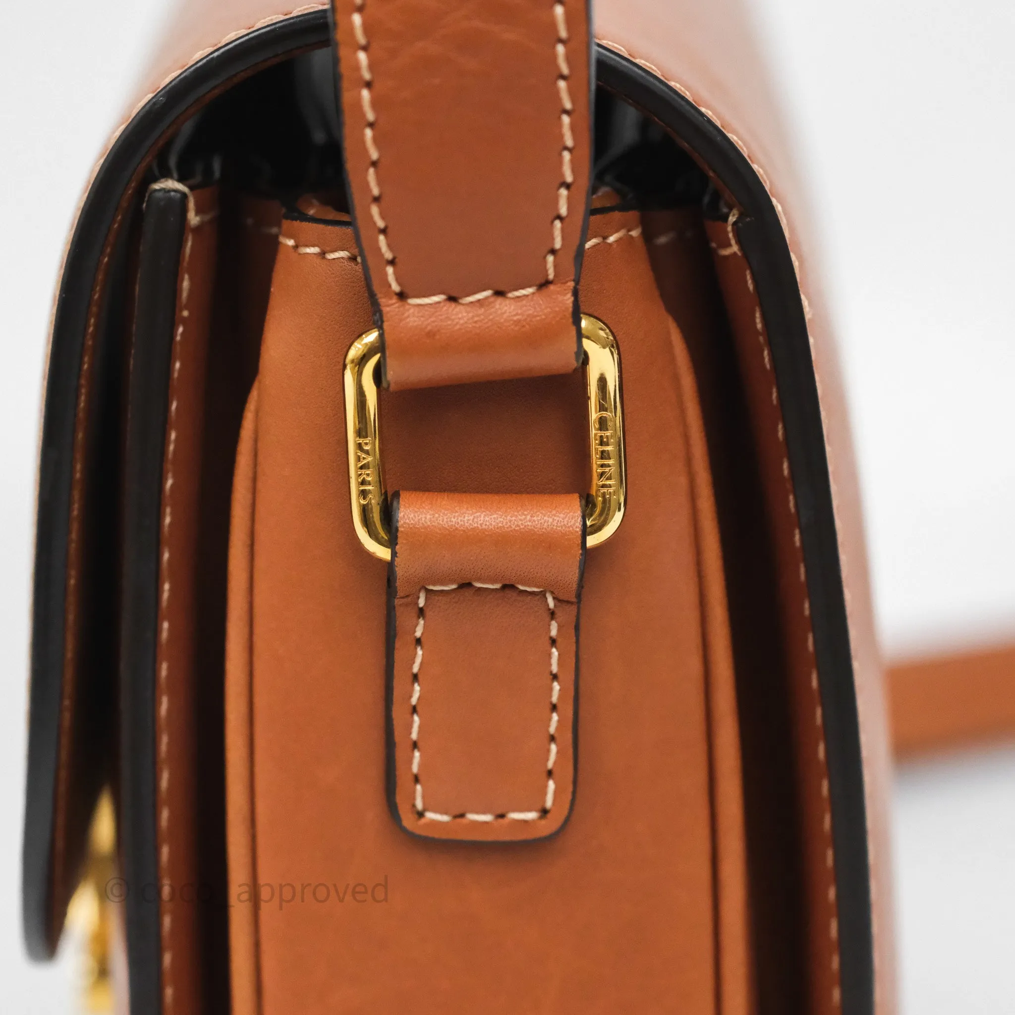 Celine Medium Triomphe Bag Tan Natural Calfskin