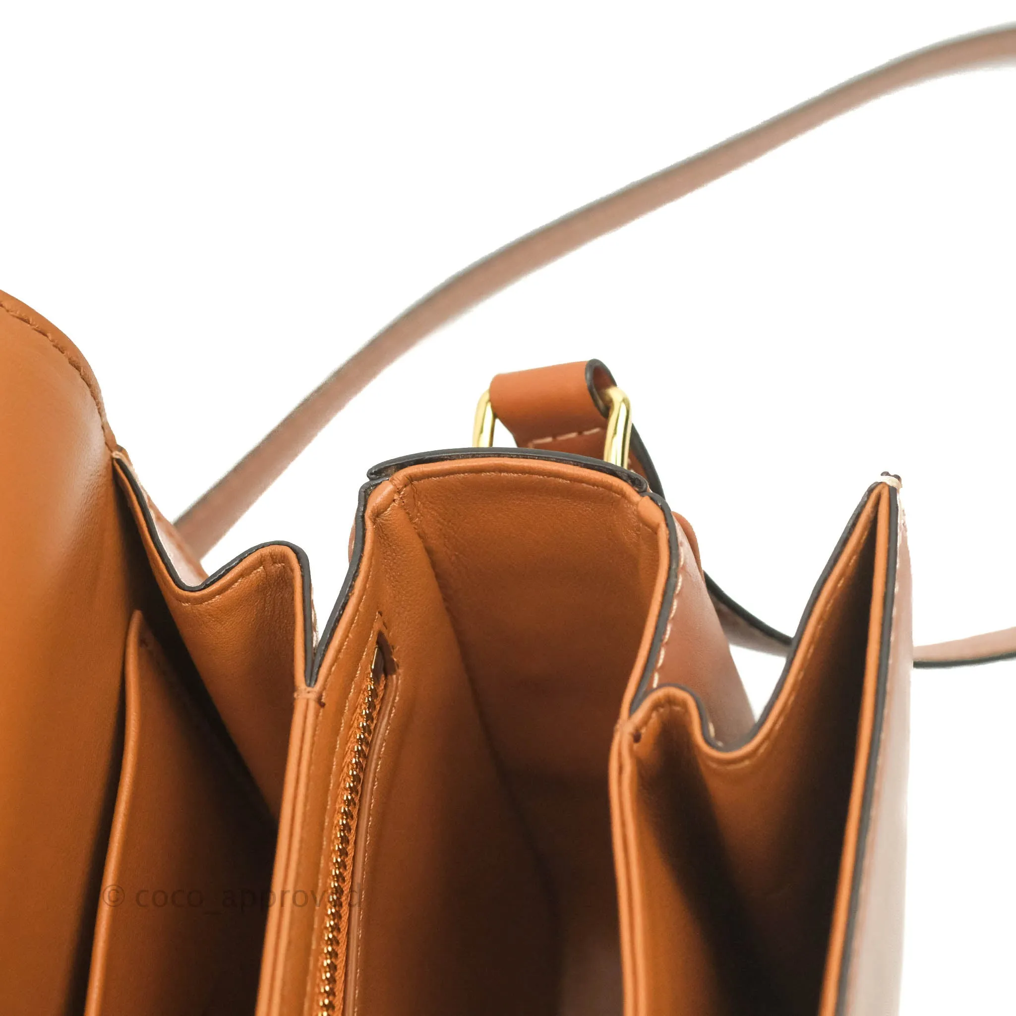 Celine Medium Triomphe Bag Tan Shiny Calfskin