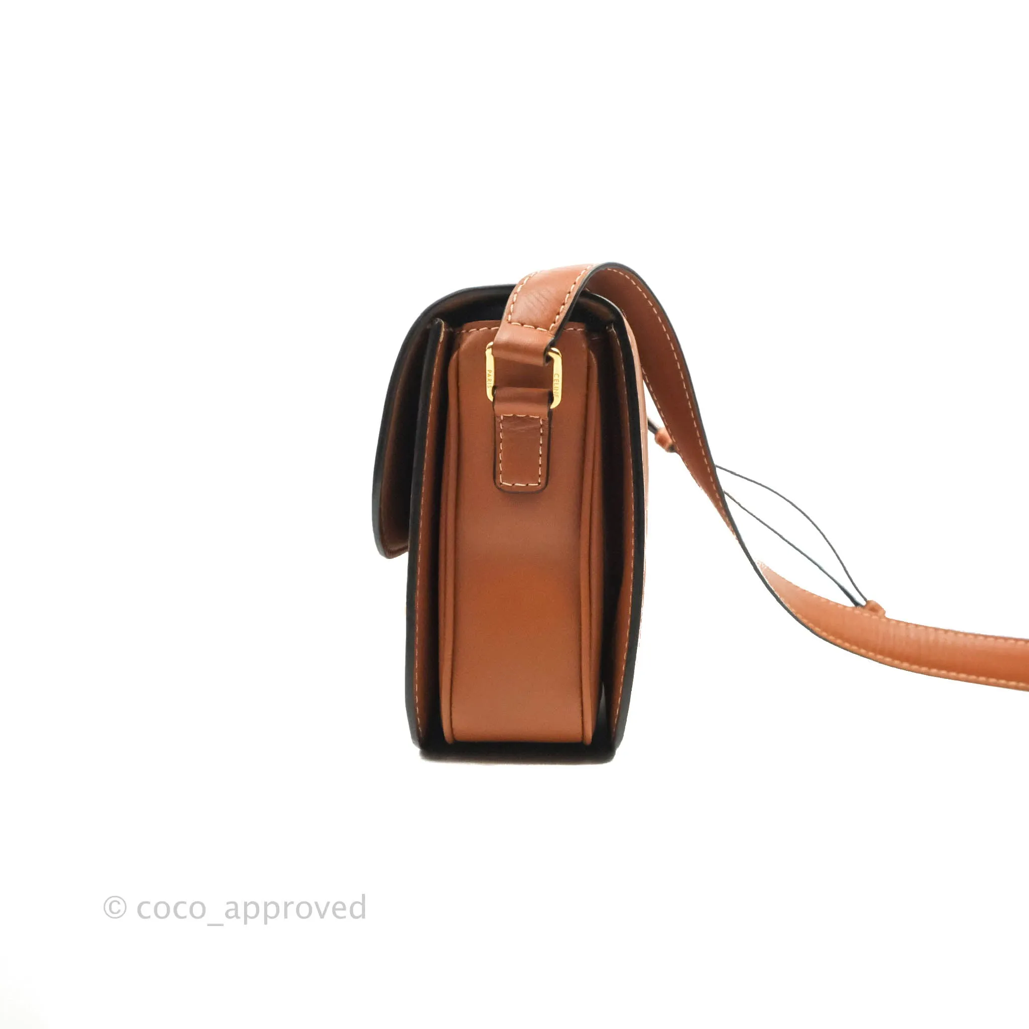 Celine Medium Triomphe Bag Tan Shiny Calfskin