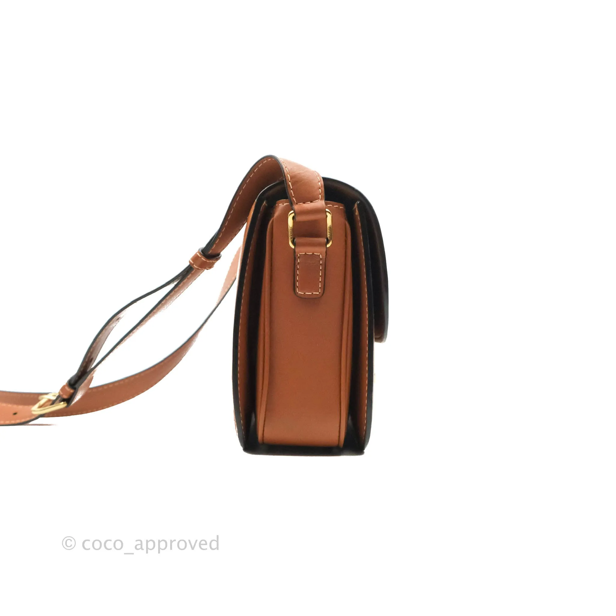 Celine Medium Triomphe Bag Tan Shiny Calfskin