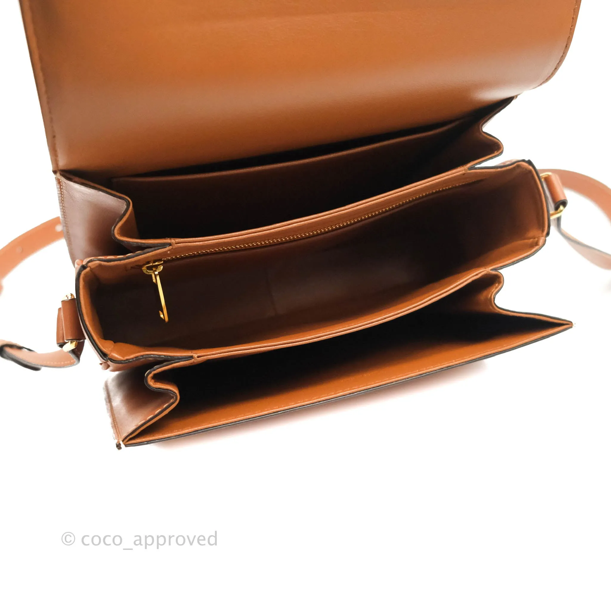 Celine Medium Triomphe Bag Tan Shiny Calfskin