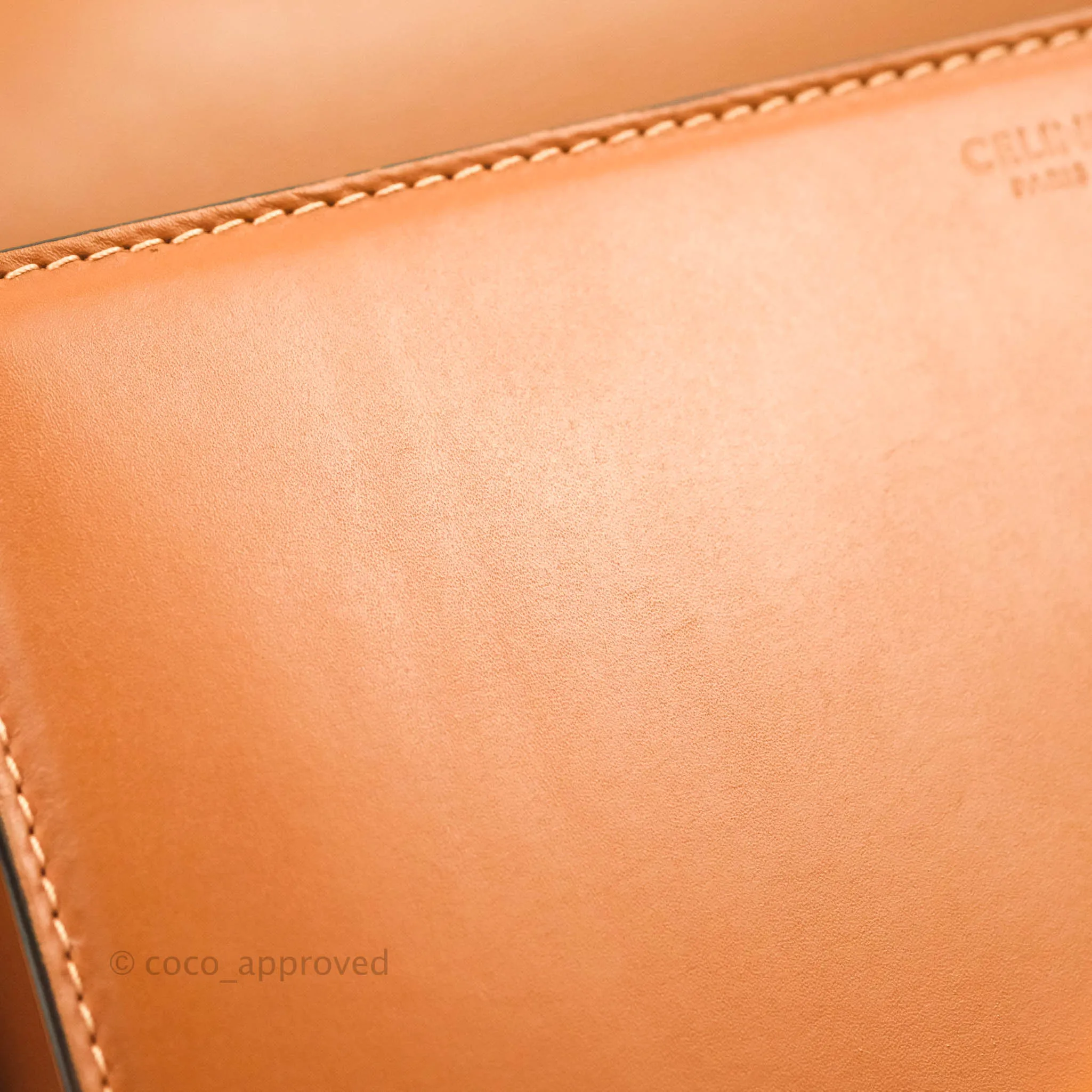 Celine Medium Triomphe Bag Tan Shiny Calfskin
