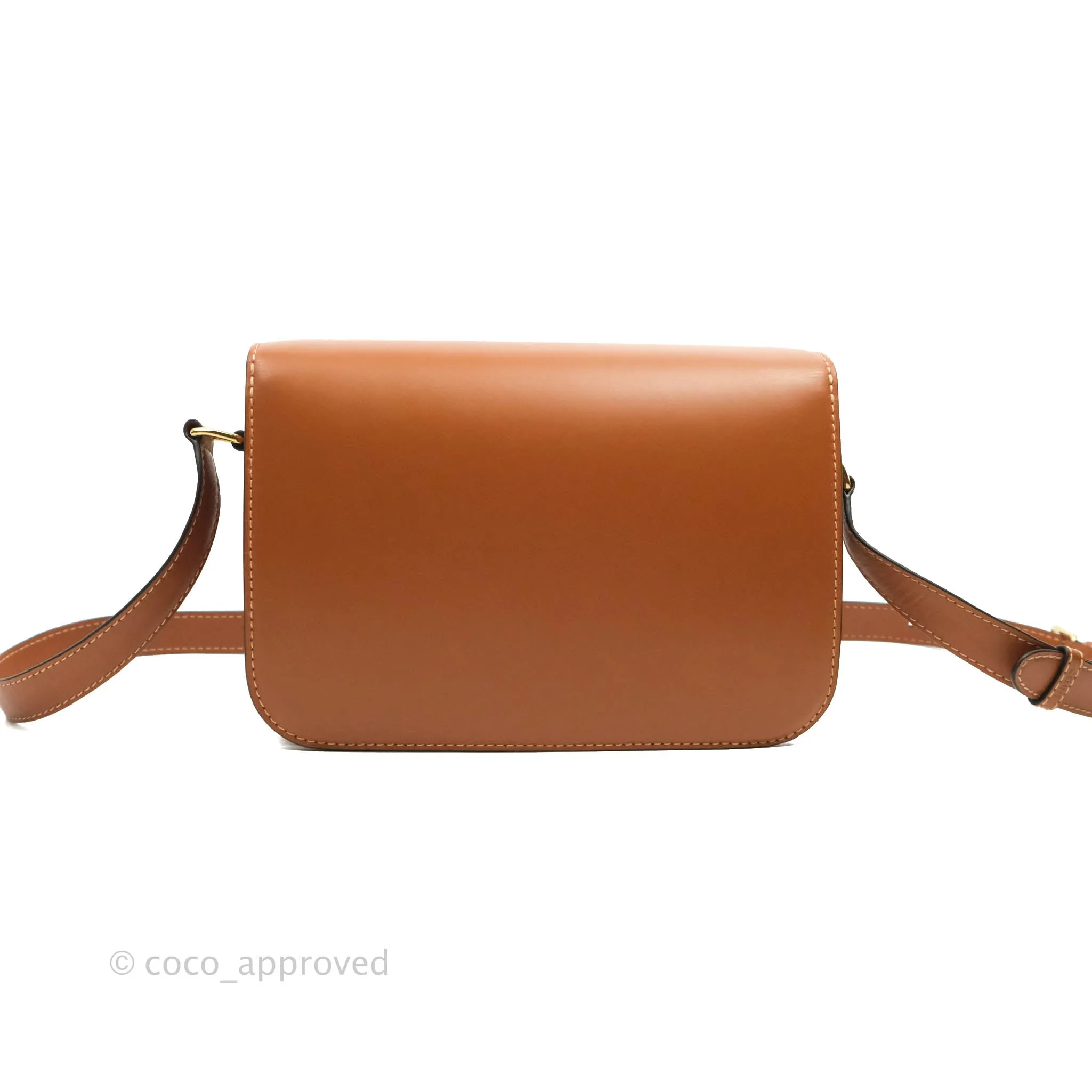 Celine Medium Triomphe Bag Tan Shiny Calfskin