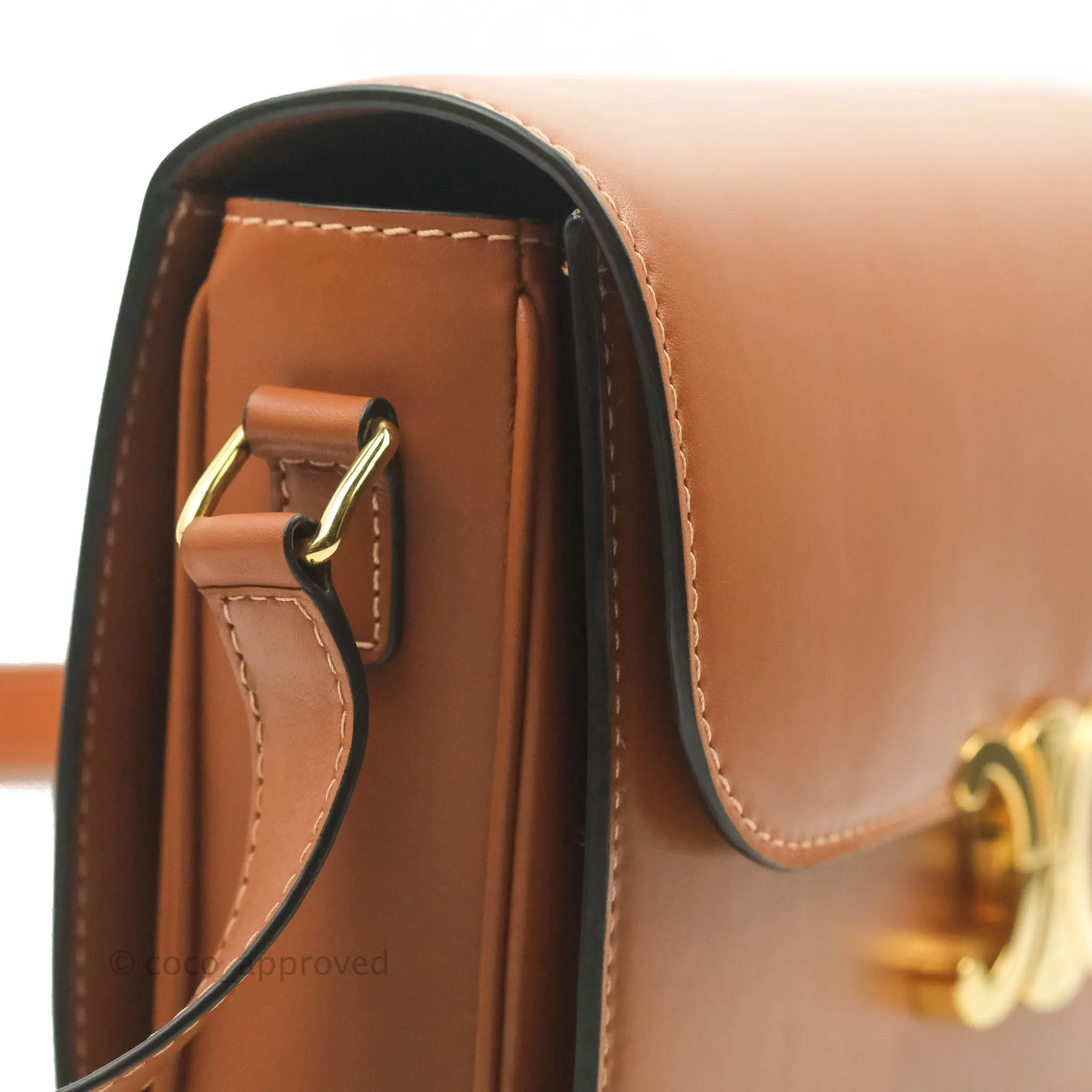 Celine Medium Triomphe Bag Tan Shiny Calfskin