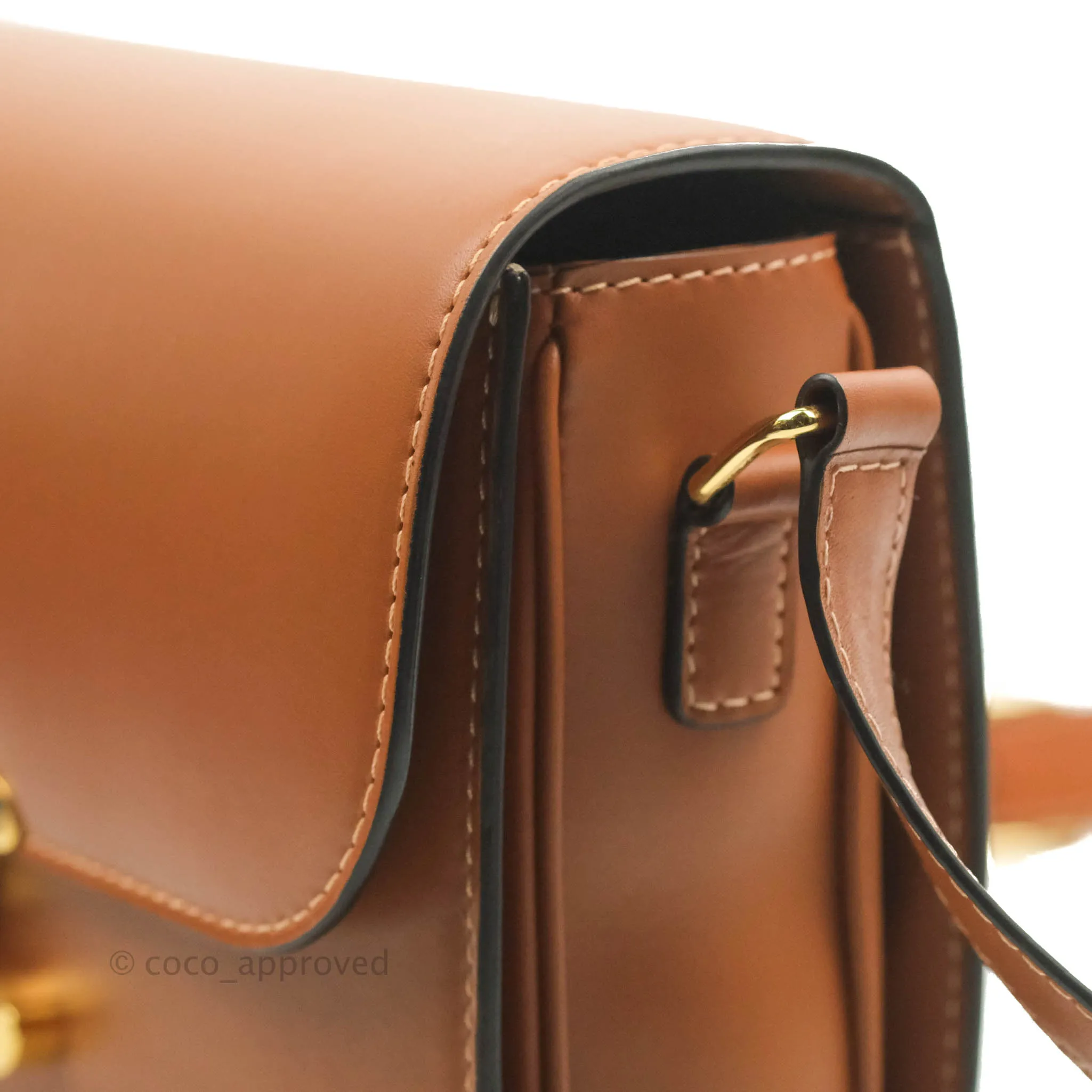 Celine Medium Triomphe Bag Tan Shiny Calfskin