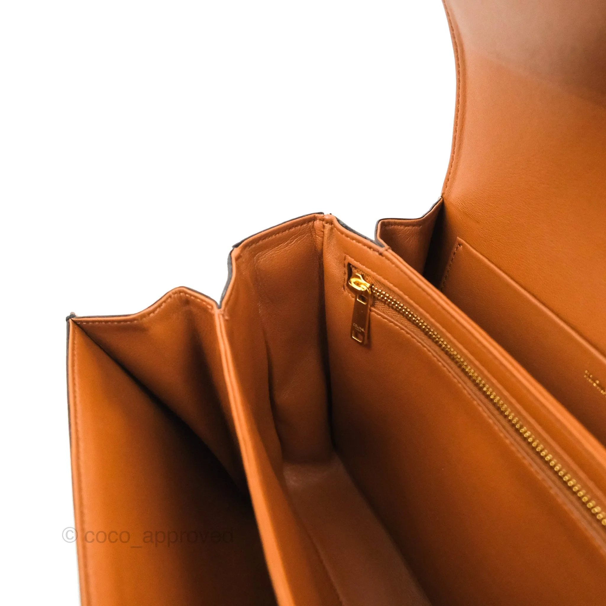Celine Medium Triomphe Bag Triomphe Canvas Tan Calfskin