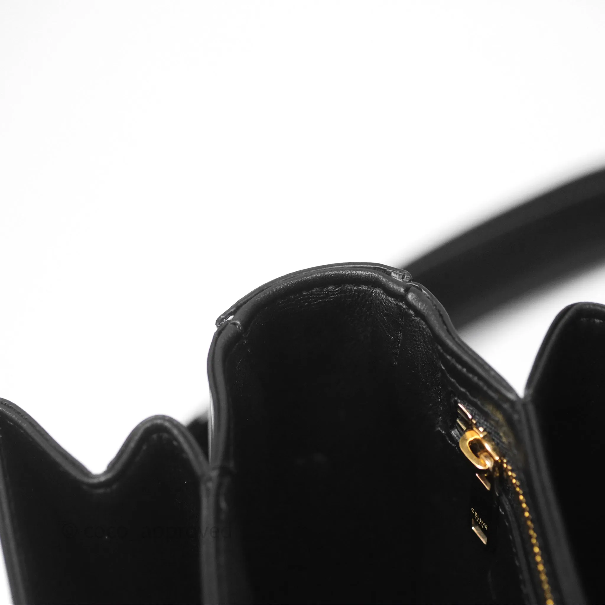 Celine Medium Triomphe Black Shiny Calfskin
