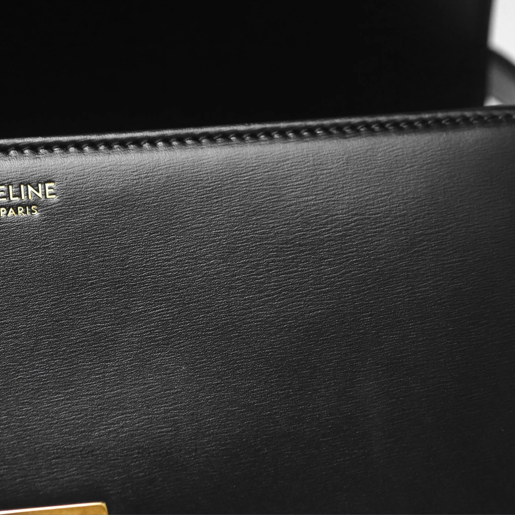 Celine Medium Triomphe Black Shiny Calfskin