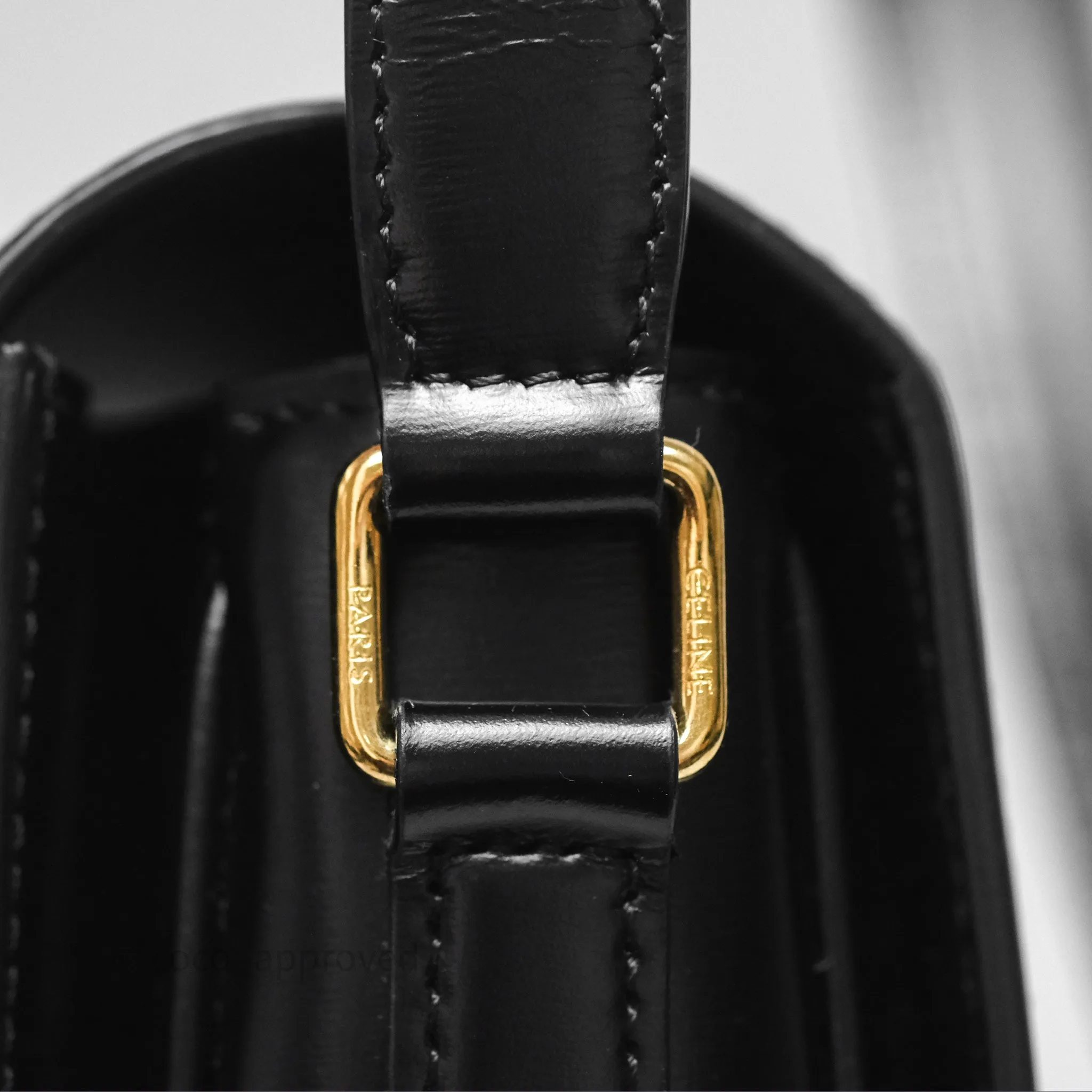 Celine Medium Triomphe Black Shiny Calfskin