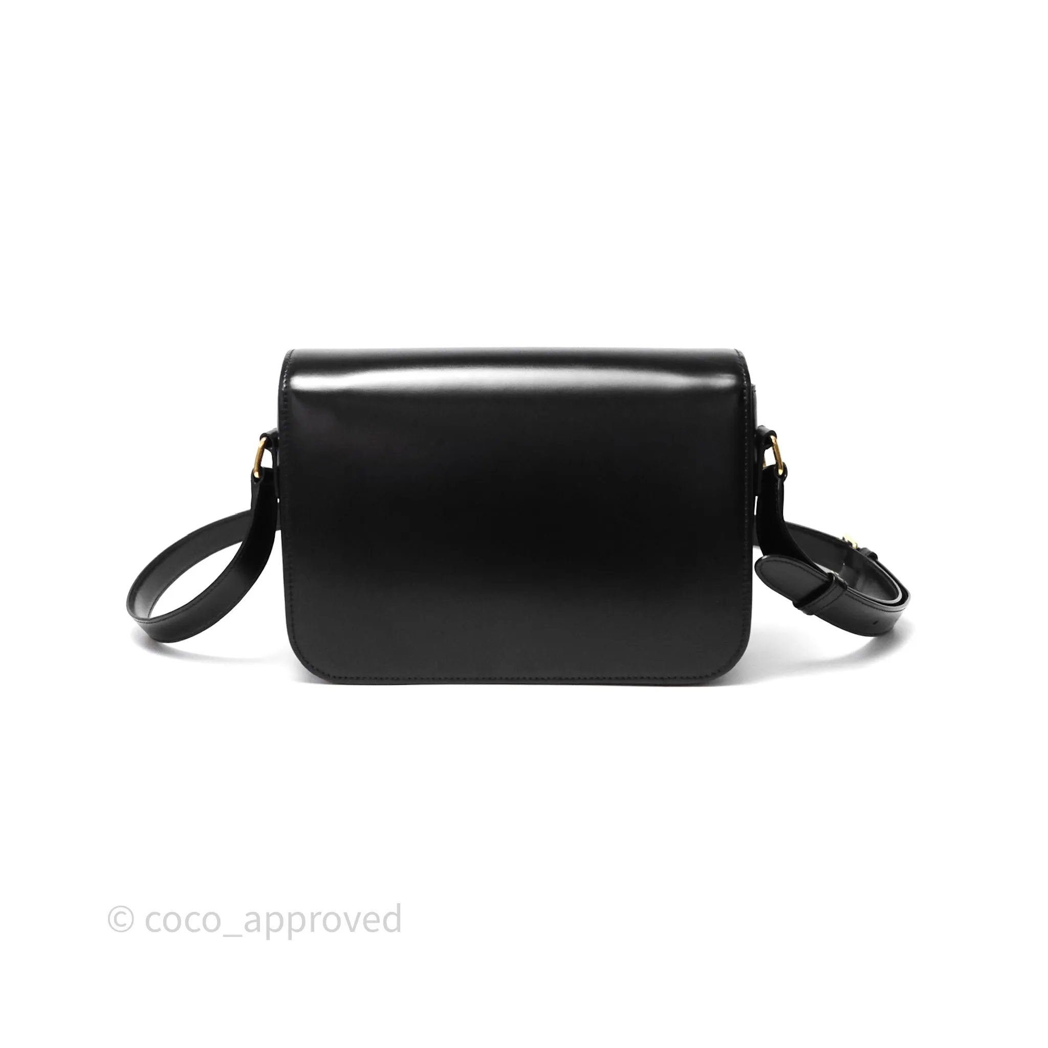 Celine Medium Triomphe Black Shiny Calfskin