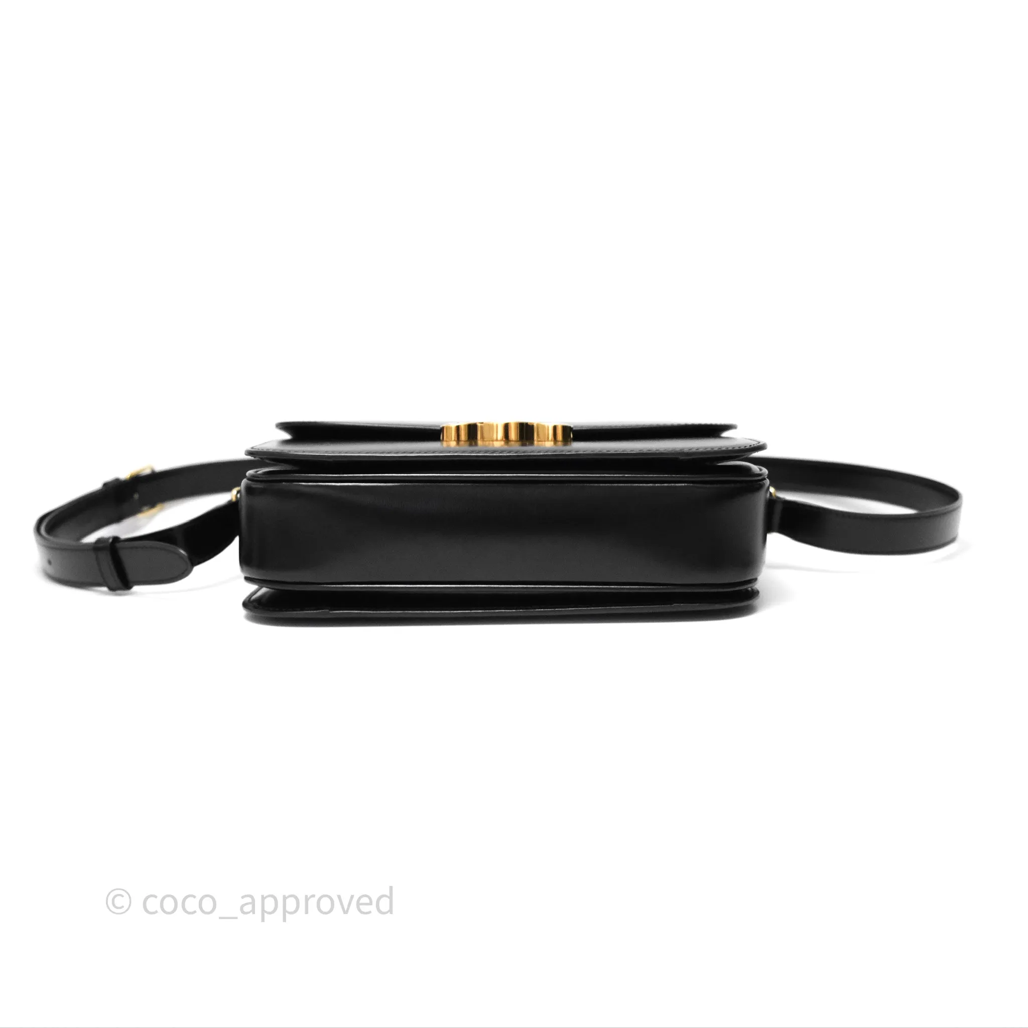 Celine Medium Triomphe Black Shiny Calfskin
