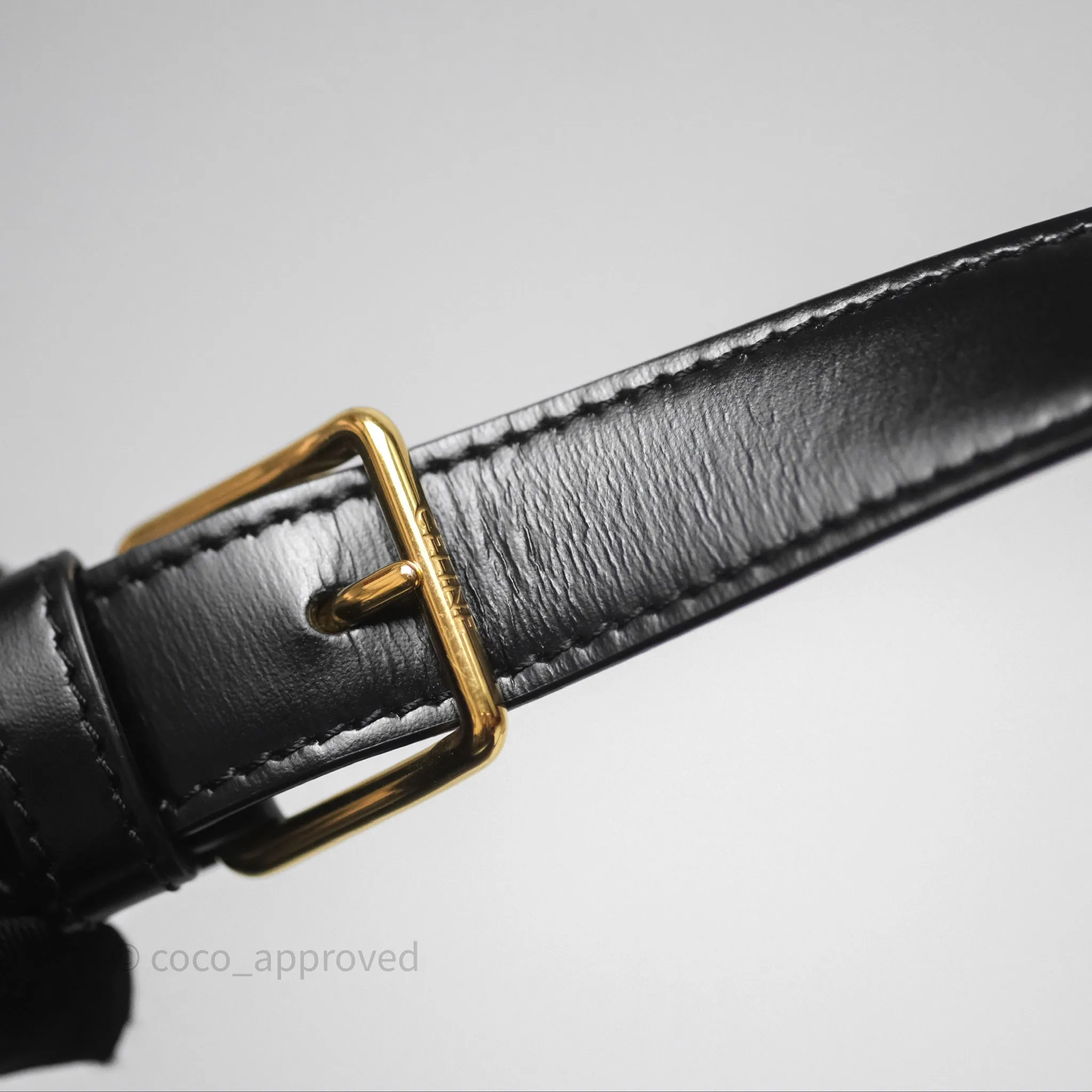 Celine Medium Triomphe Black Shiny Calfskin