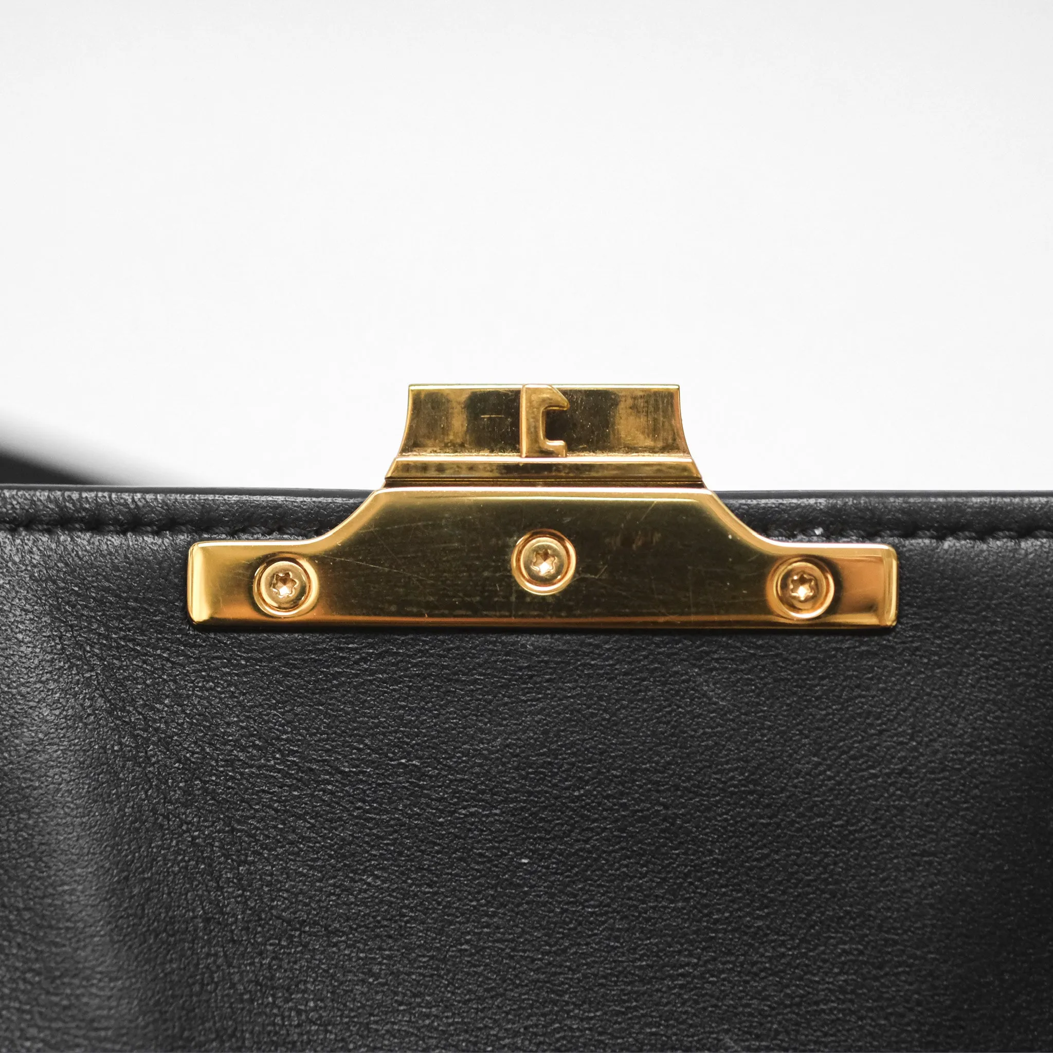Celine Medium Triomphe Black Shiny Calfskin