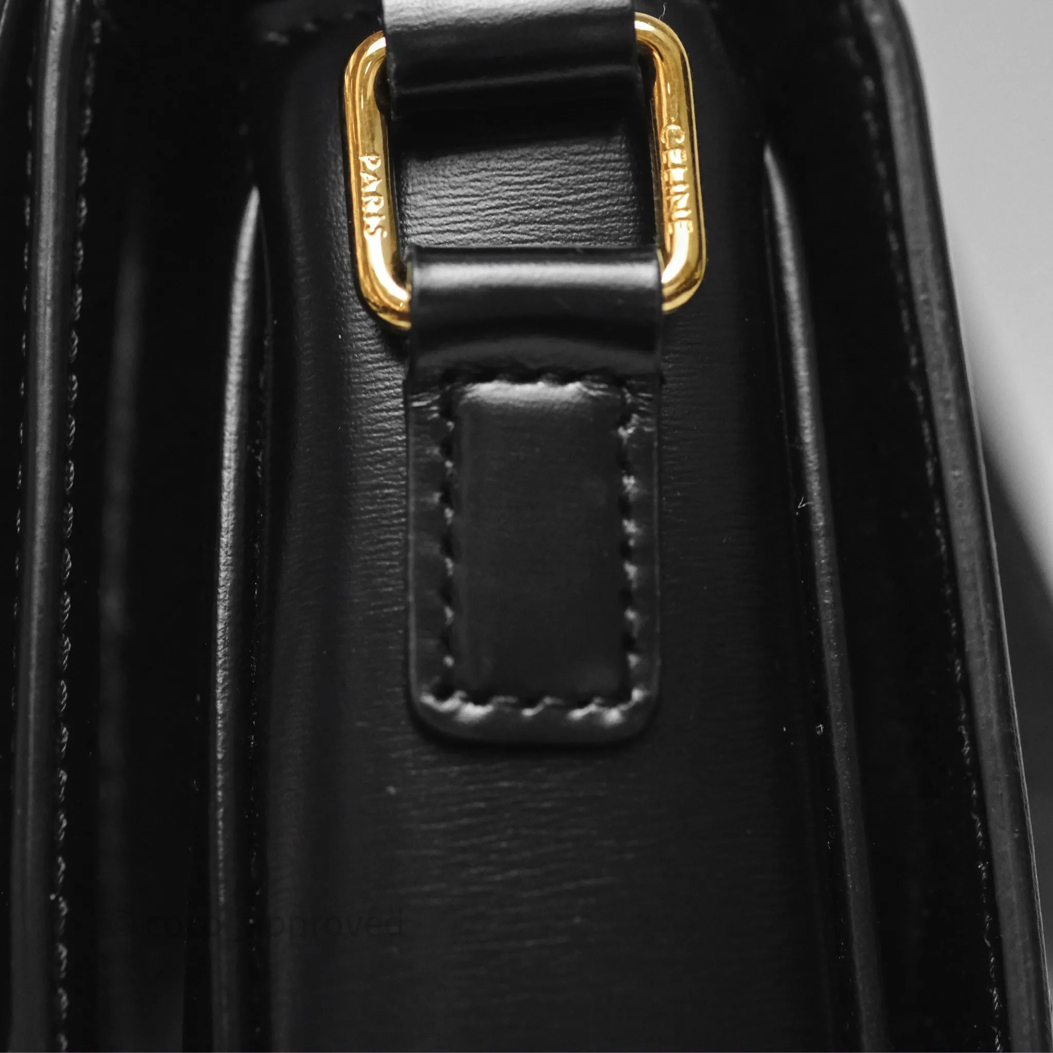 Celine Medium Triomphe Black Shiny Calfskin