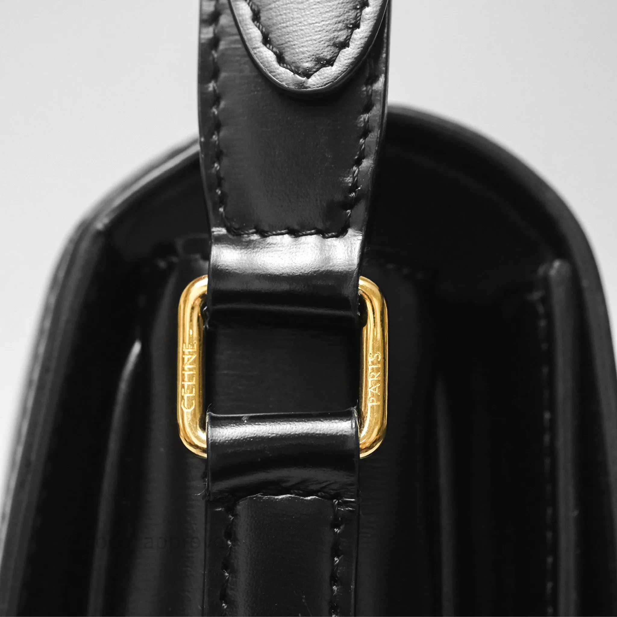 Celine Medium Triomphe Black Shiny Calfskin