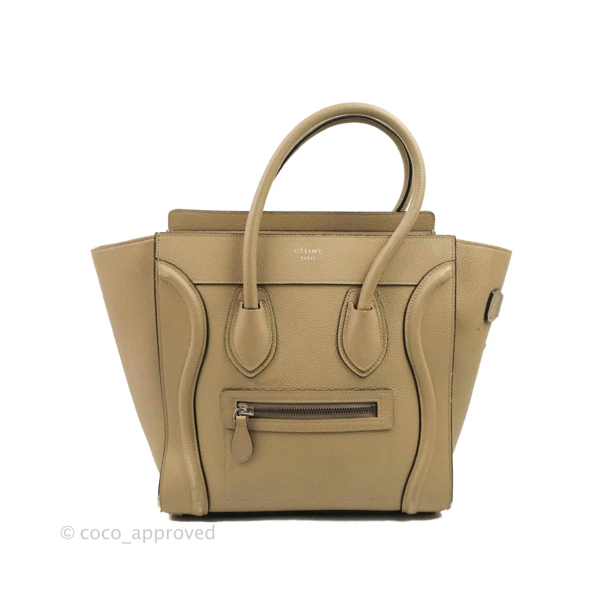 Celine Micro Luggage Handbag Dune Grained Calfskin