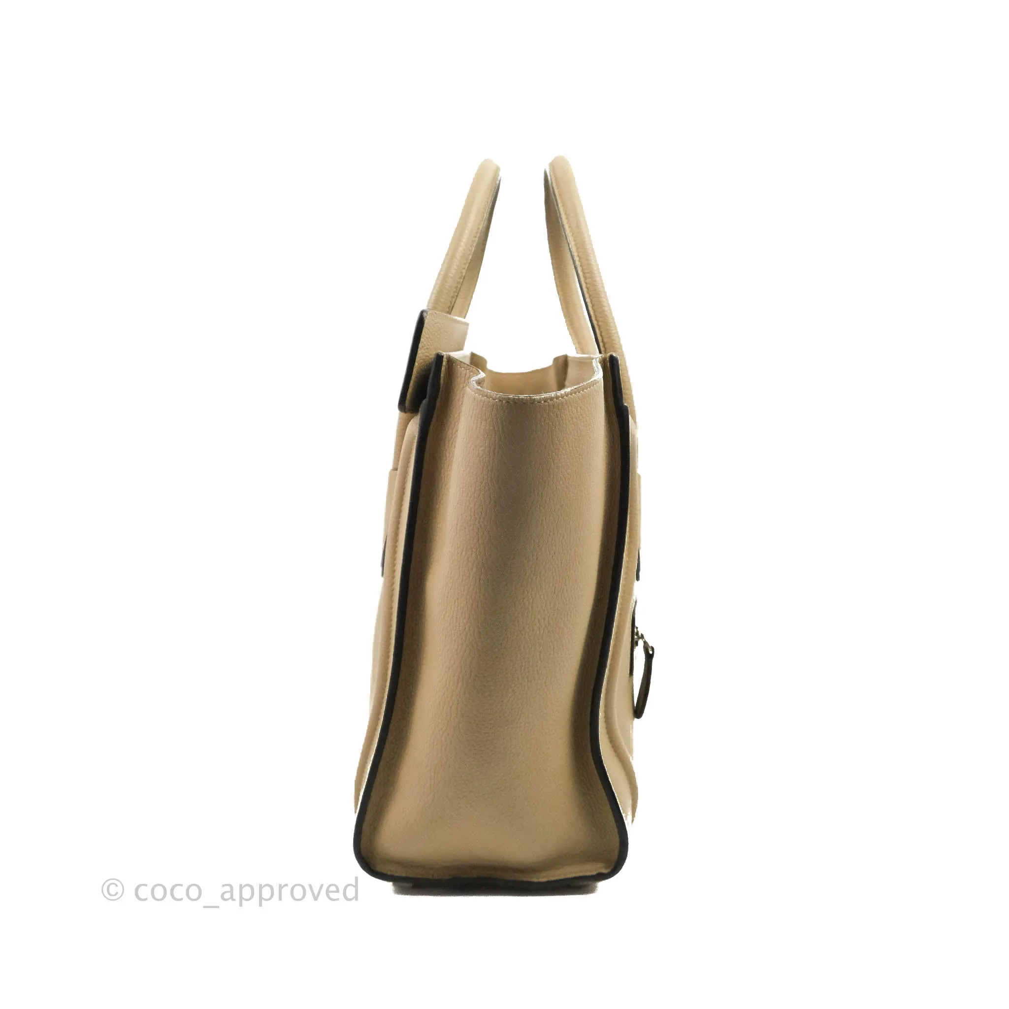 Celine Micro Luggage Handbag Dune Grained Calfskin
