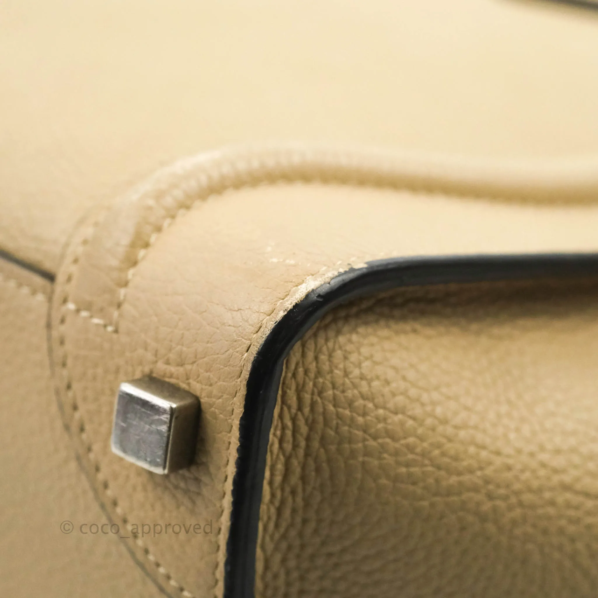 Celine Micro Luggage Handbag Dune Grained Calfskin