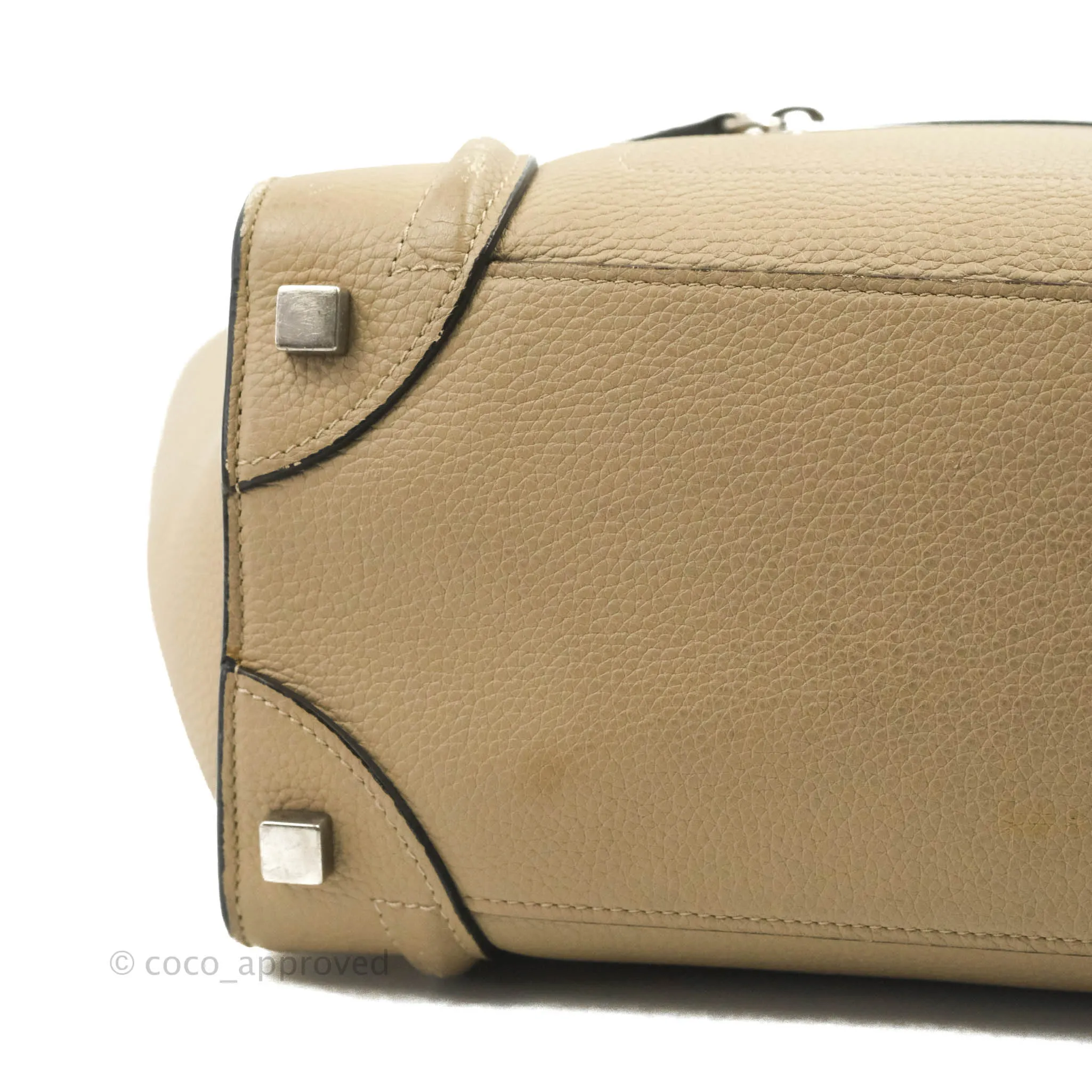 Celine Micro Luggage Handbag Dune Grained Calfskin