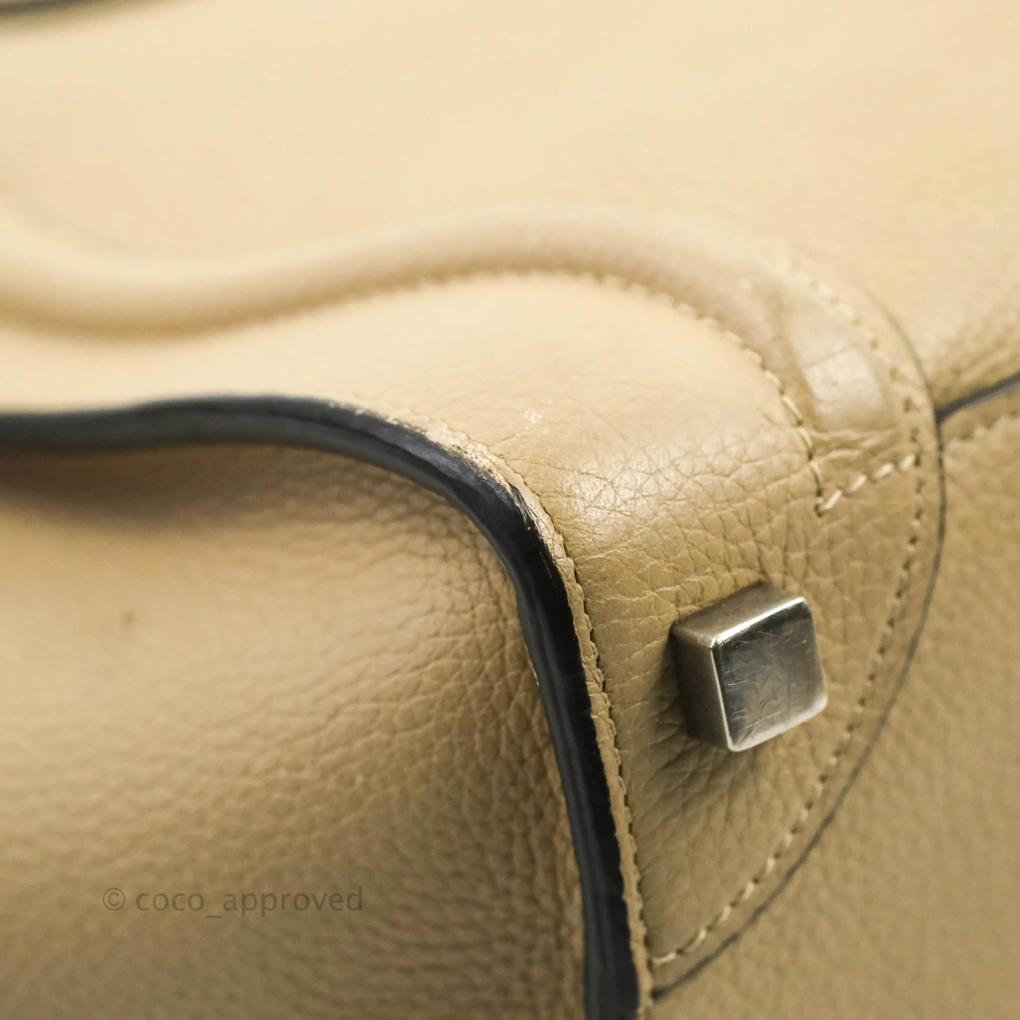Celine Micro Luggage Handbag Dune Grained Calfskin