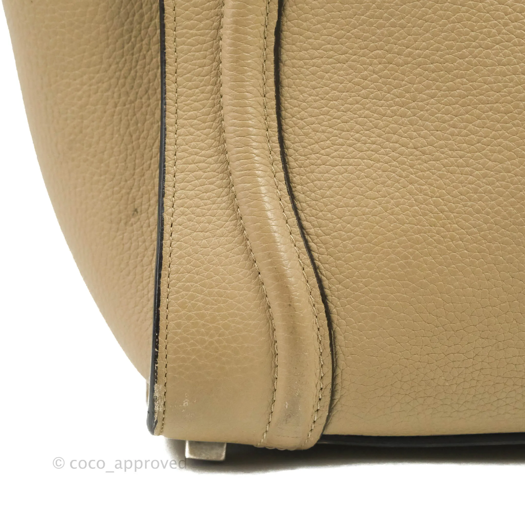 Celine Micro Luggage Handbag Dune Grained Calfskin