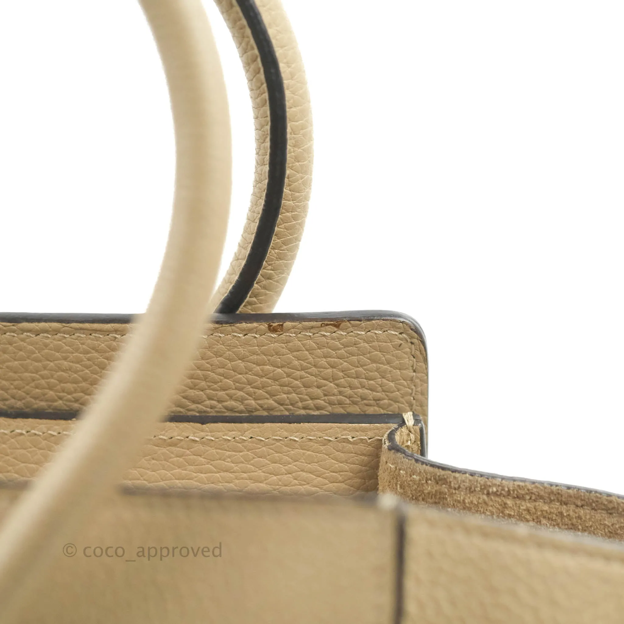 Celine Micro Luggage Handbag Dune Grained Calfskin