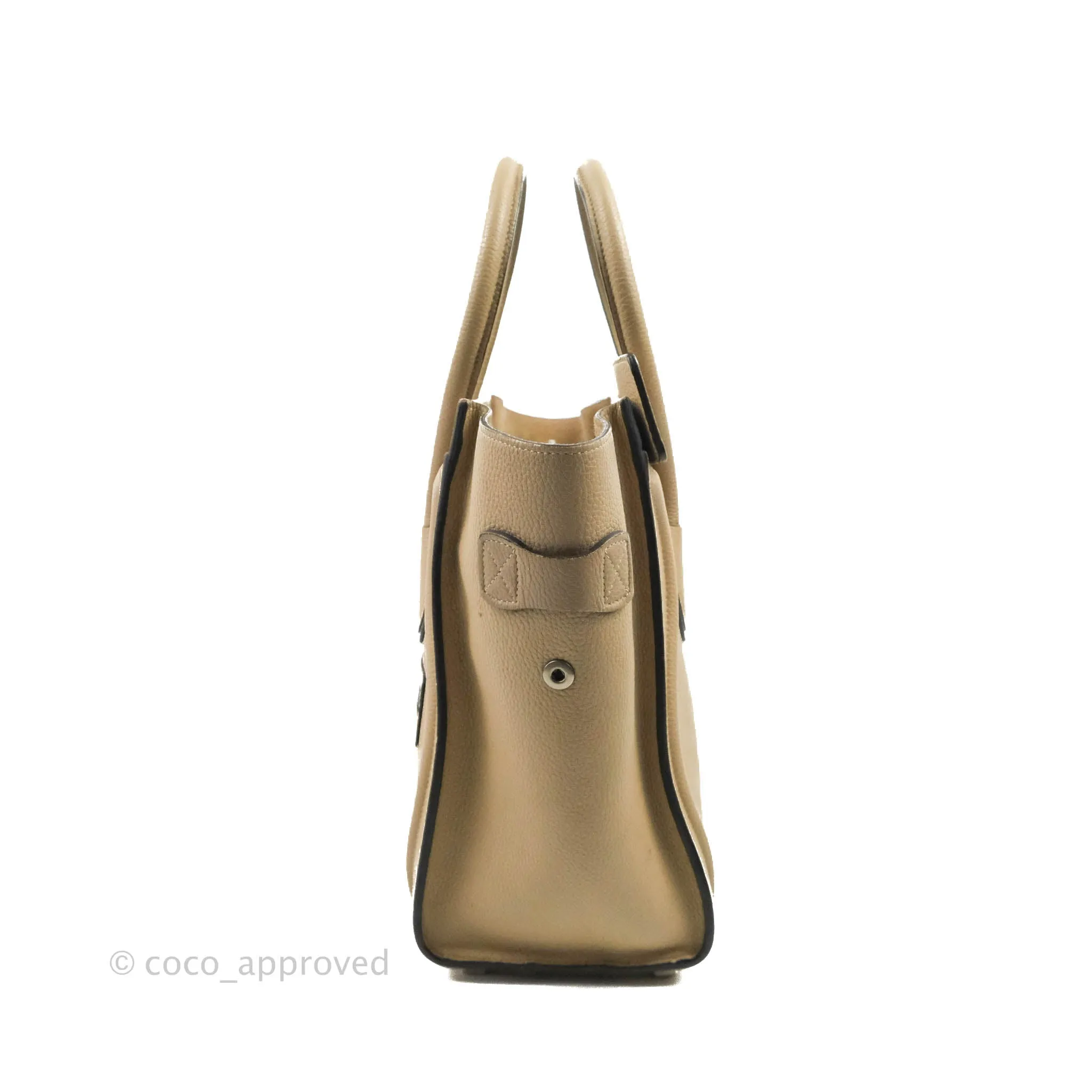 Celine Micro Luggage Handbag Dune Grained Calfskin