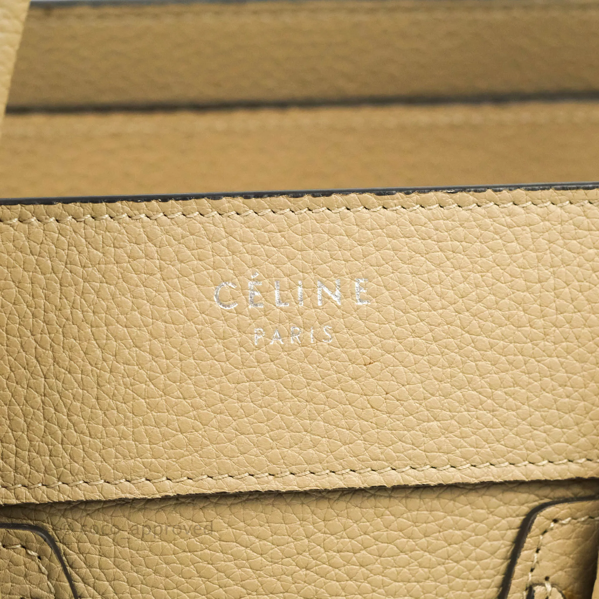 Celine Micro Luggage Handbag Dune Grained Calfskin