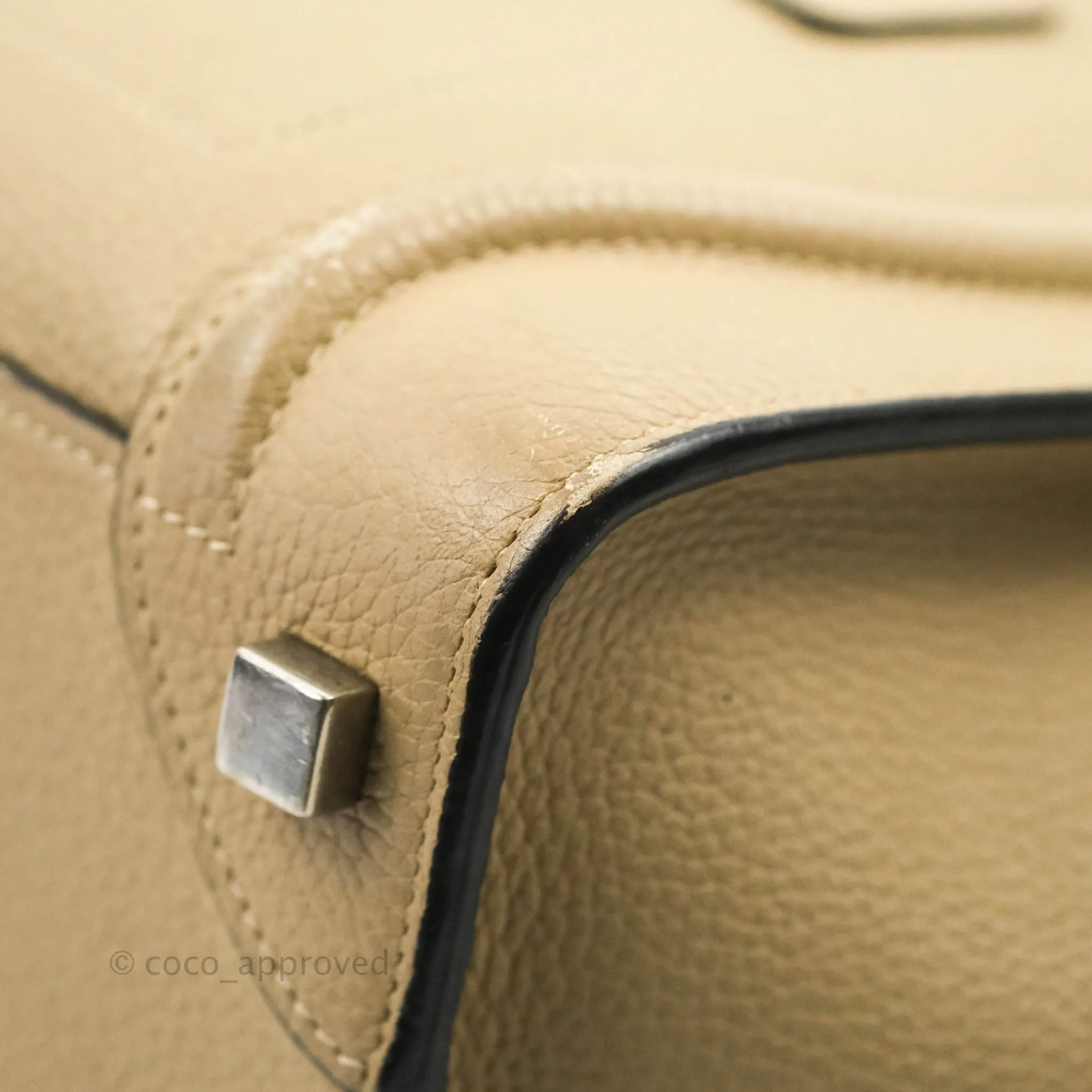 Celine Micro Luggage Handbag Dune Grained Calfskin
