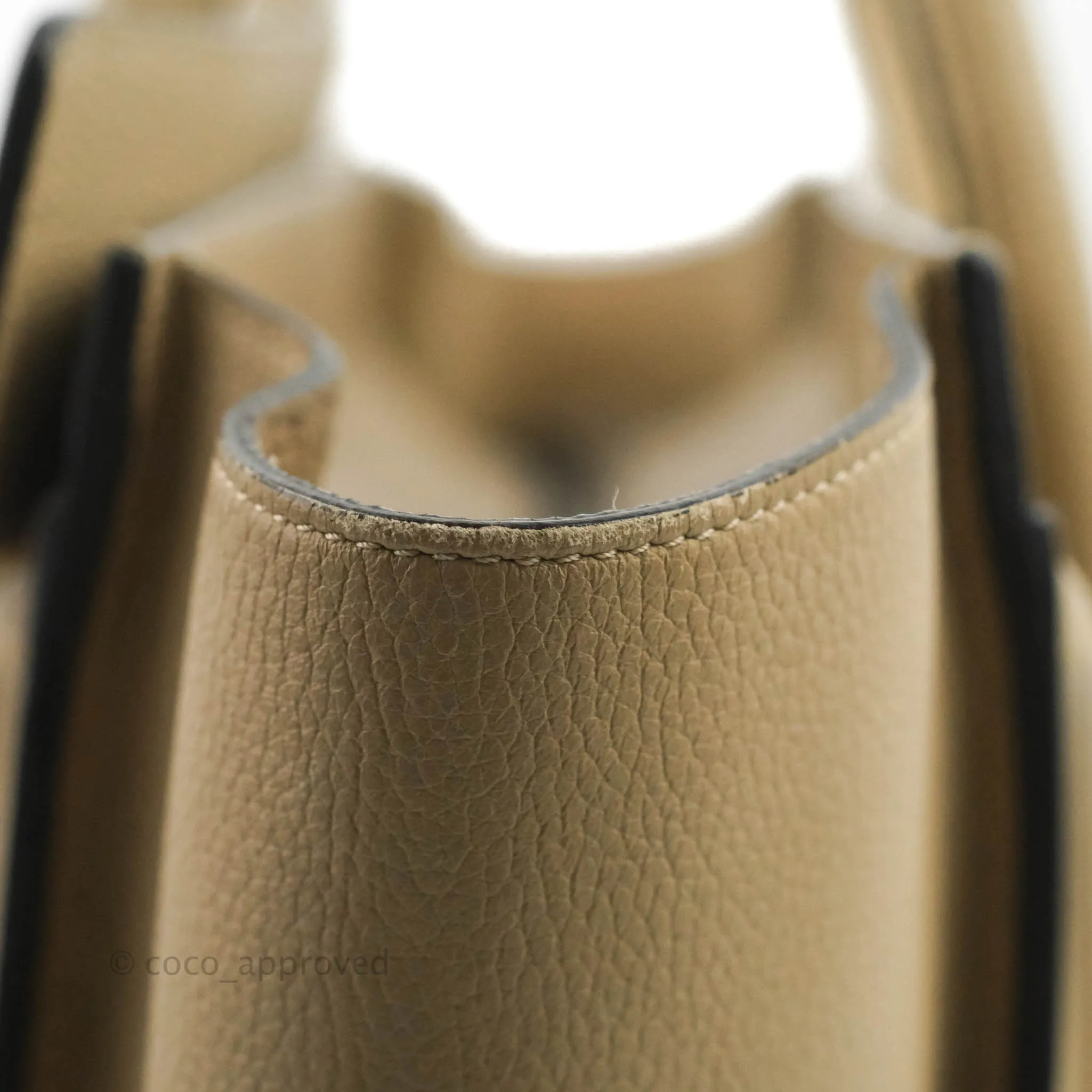 Celine Micro Luggage Handbag Dune Grained Calfskin