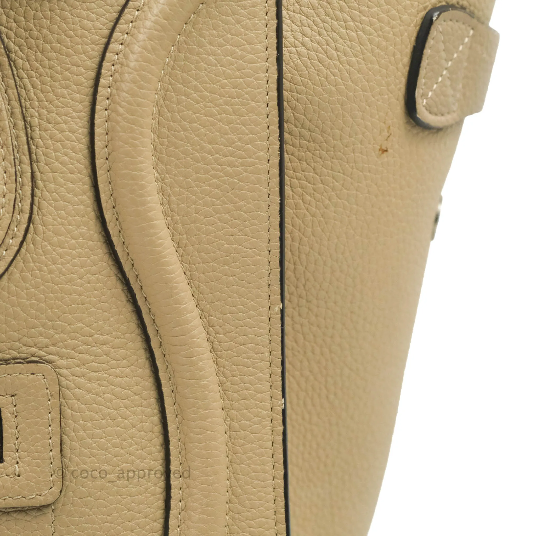 Celine Micro Luggage Handbag Dune Grained Calfskin