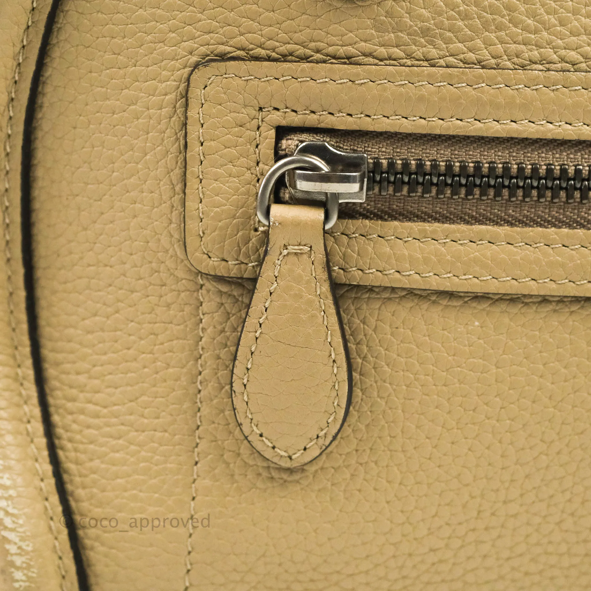 Celine Micro Luggage Handbag Dune Grained Calfskin
