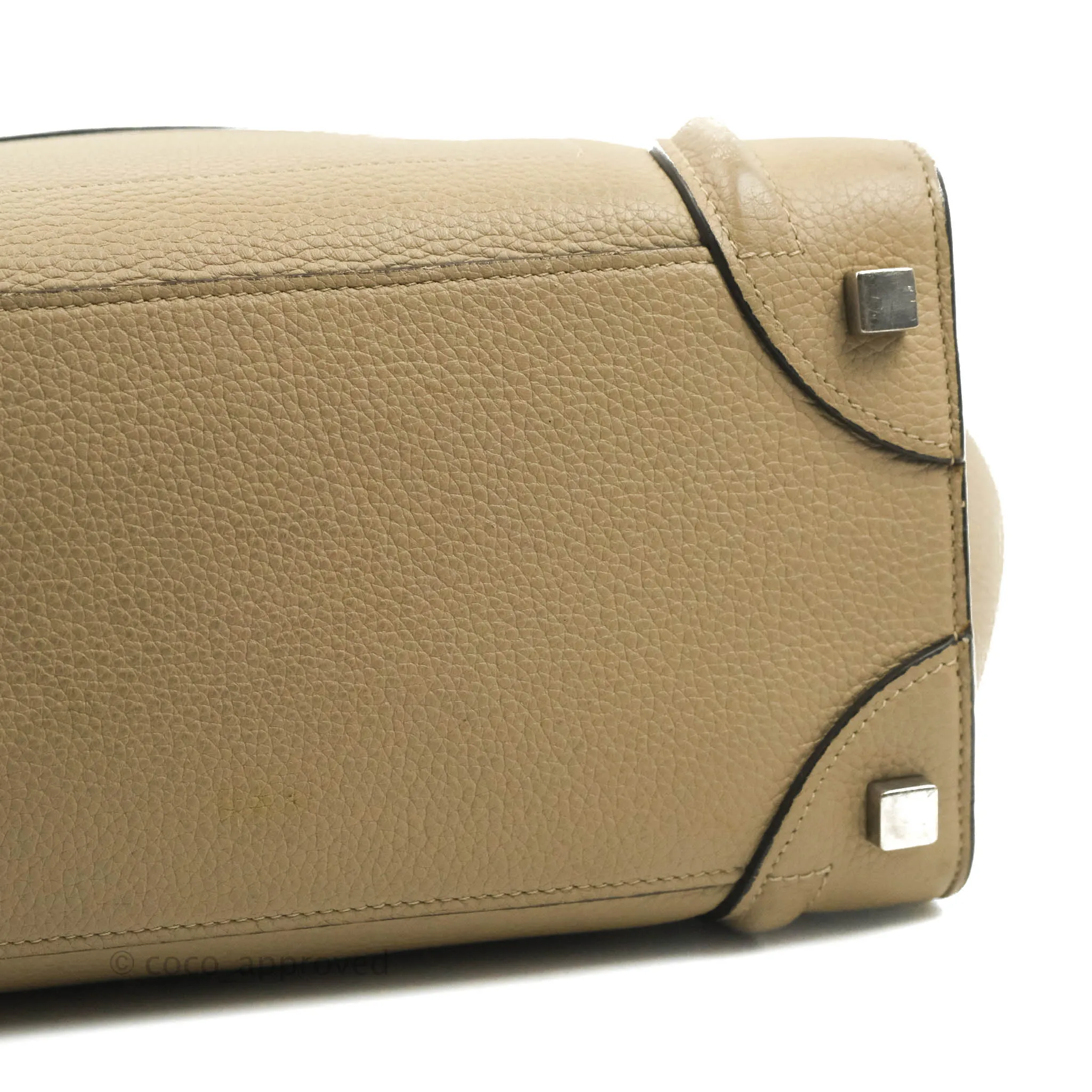 Celine Micro Luggage Handbag Dune Grained Calfskin
