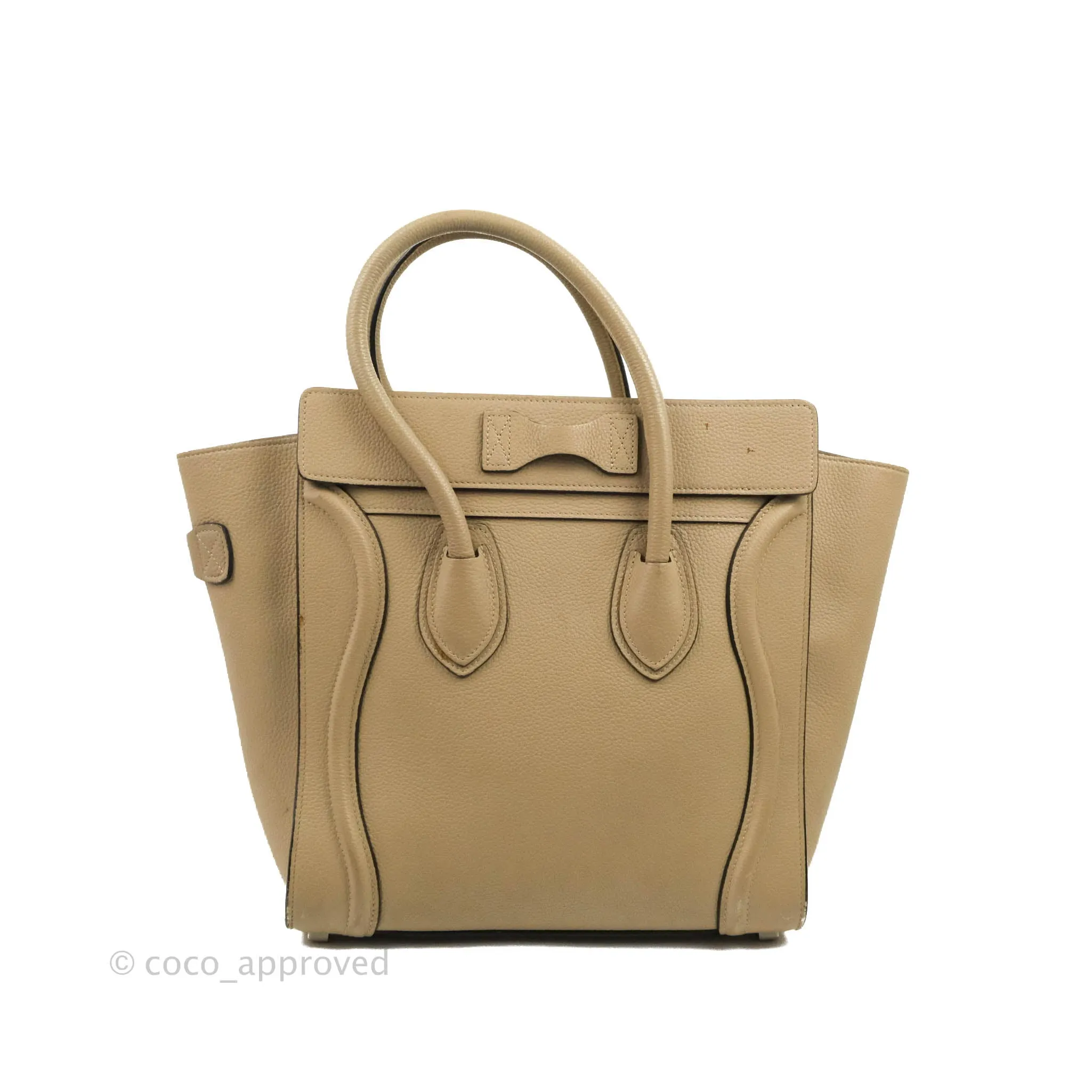 Celine Micro Luggage Handbag Dune Grained Calfskin