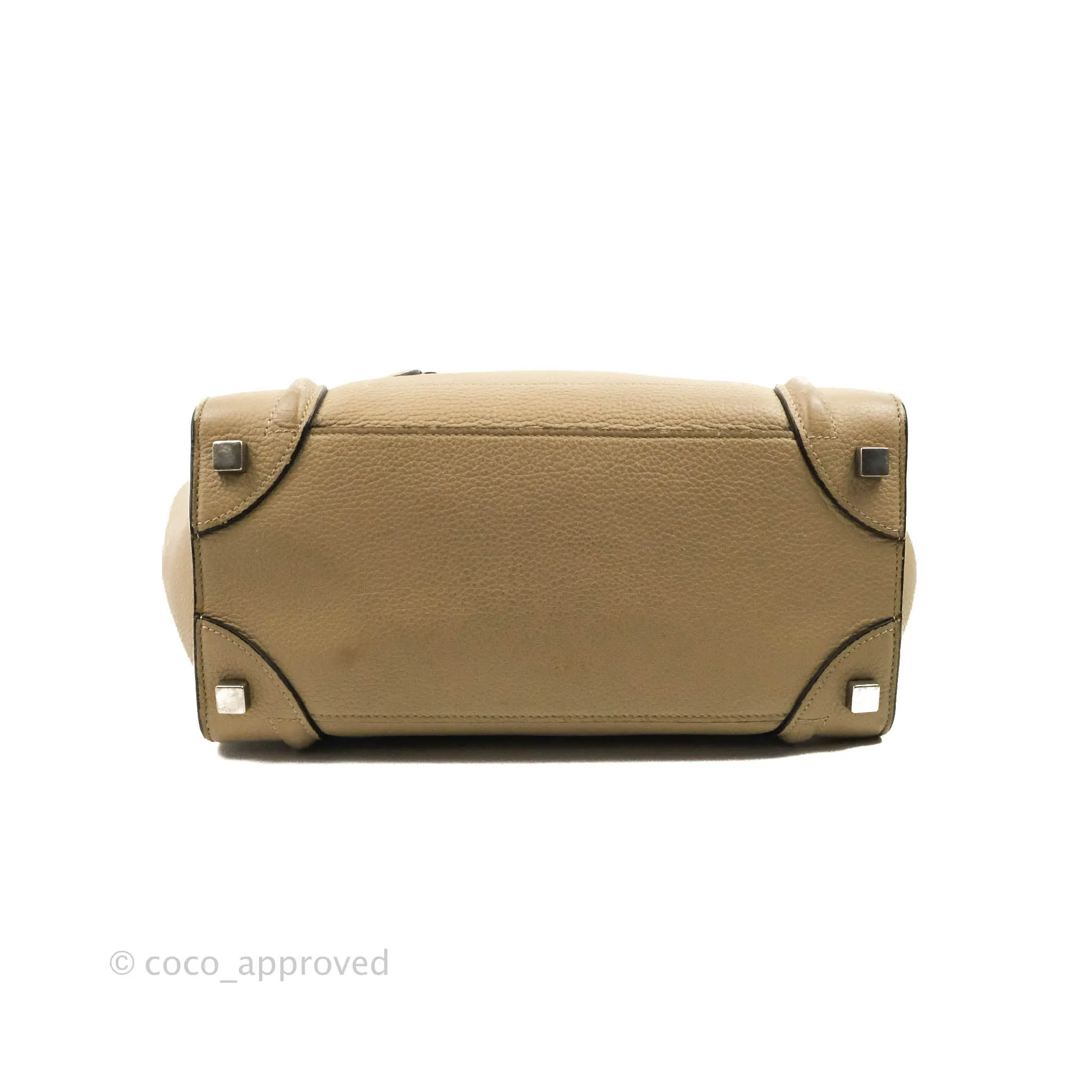 Celine Micro Luggage Handbag Dune Grained Calfskin