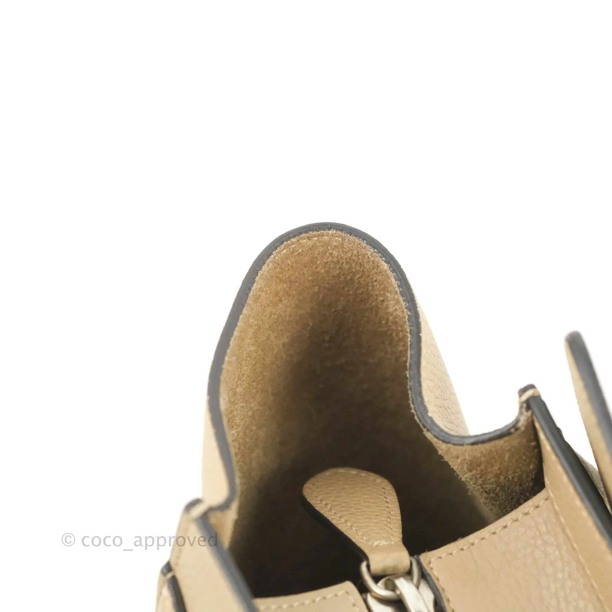 Celine Micro Luggage Handbag Dune Grained Calfskin