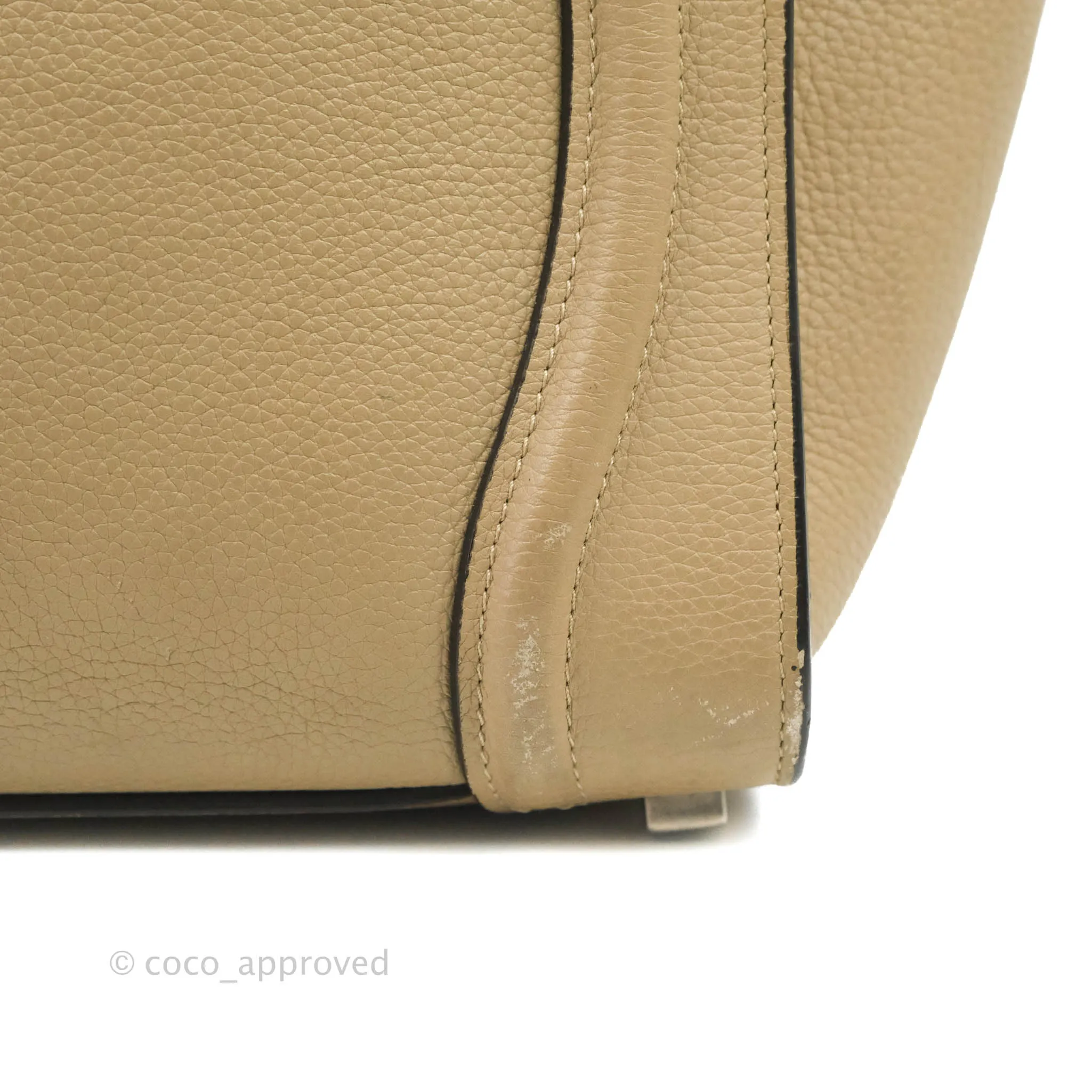 Celine Micro Luggage Handbag Dune Grained Calfskin
