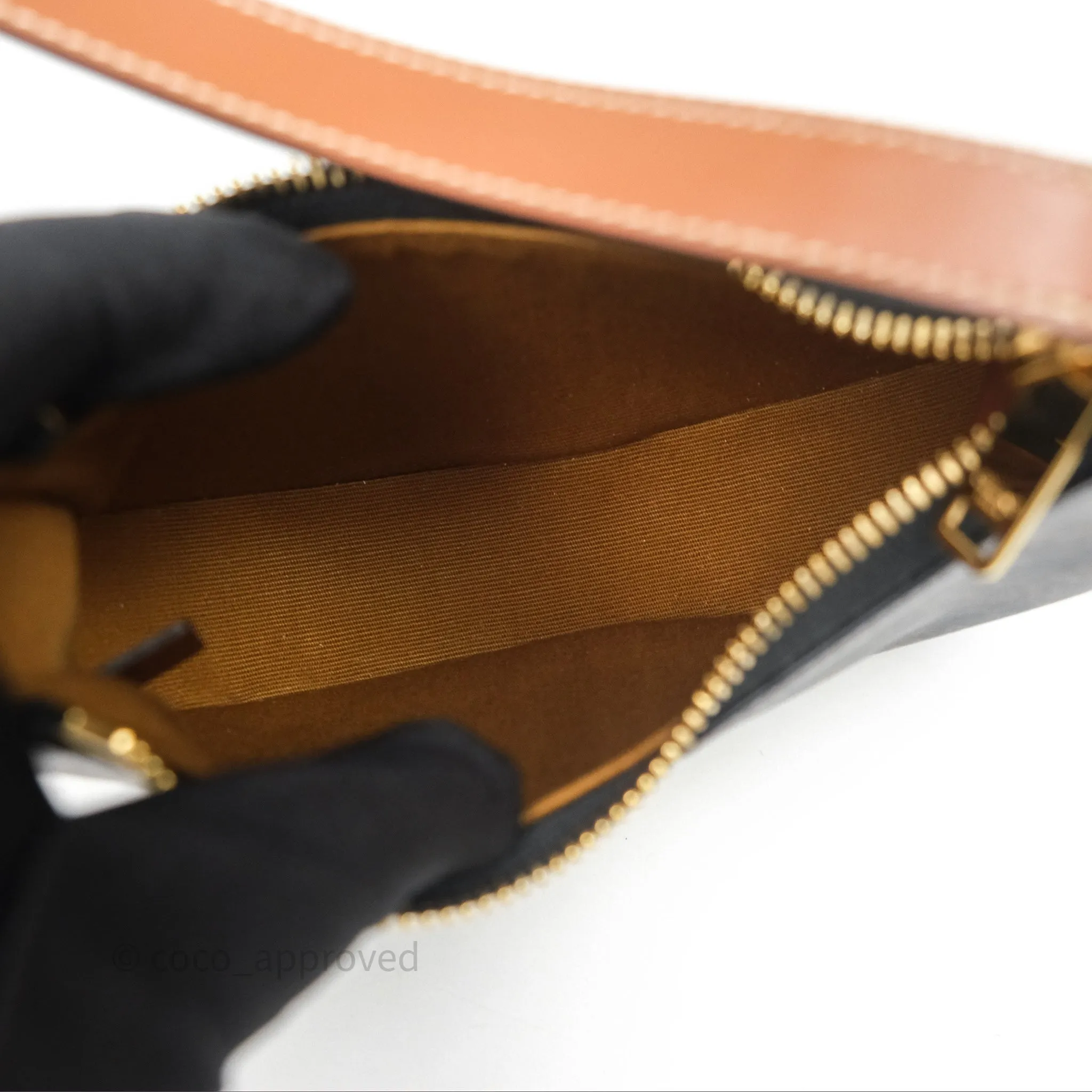 Celine Mini Ava Bag In Triomphe Canvas Calfskin Tan