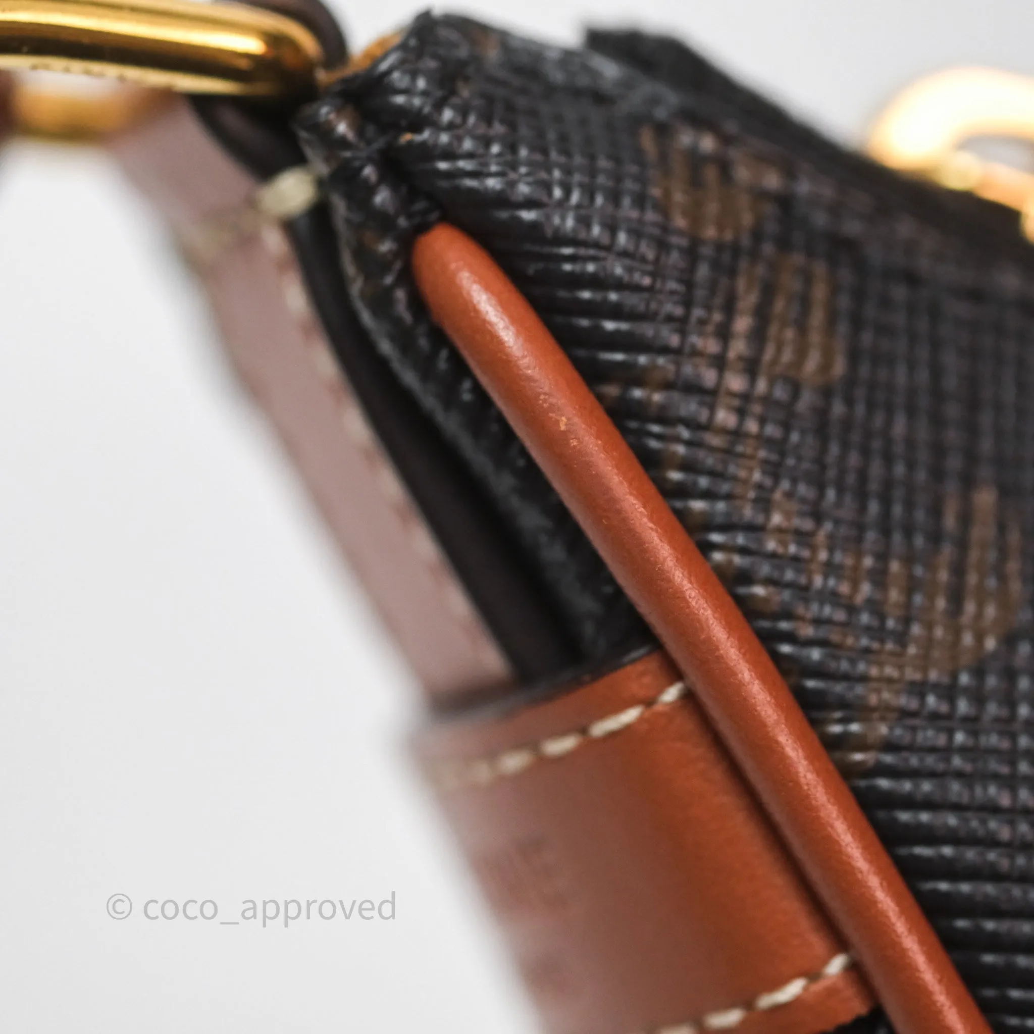 Celine Mini Ava Bag In Triomphe Canvas Calfskin Tan