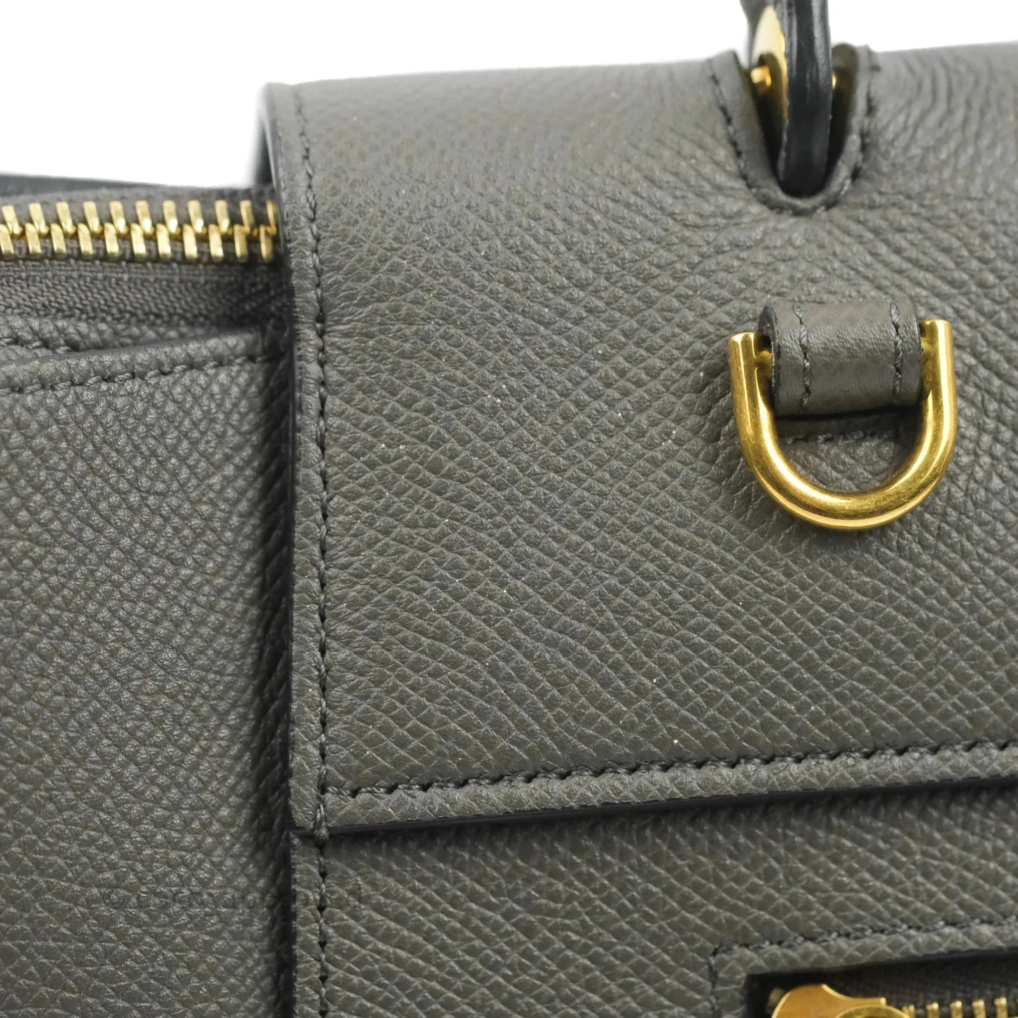 Celine Mini Belt Bag Grey Grained Calfskin Gold Hardware