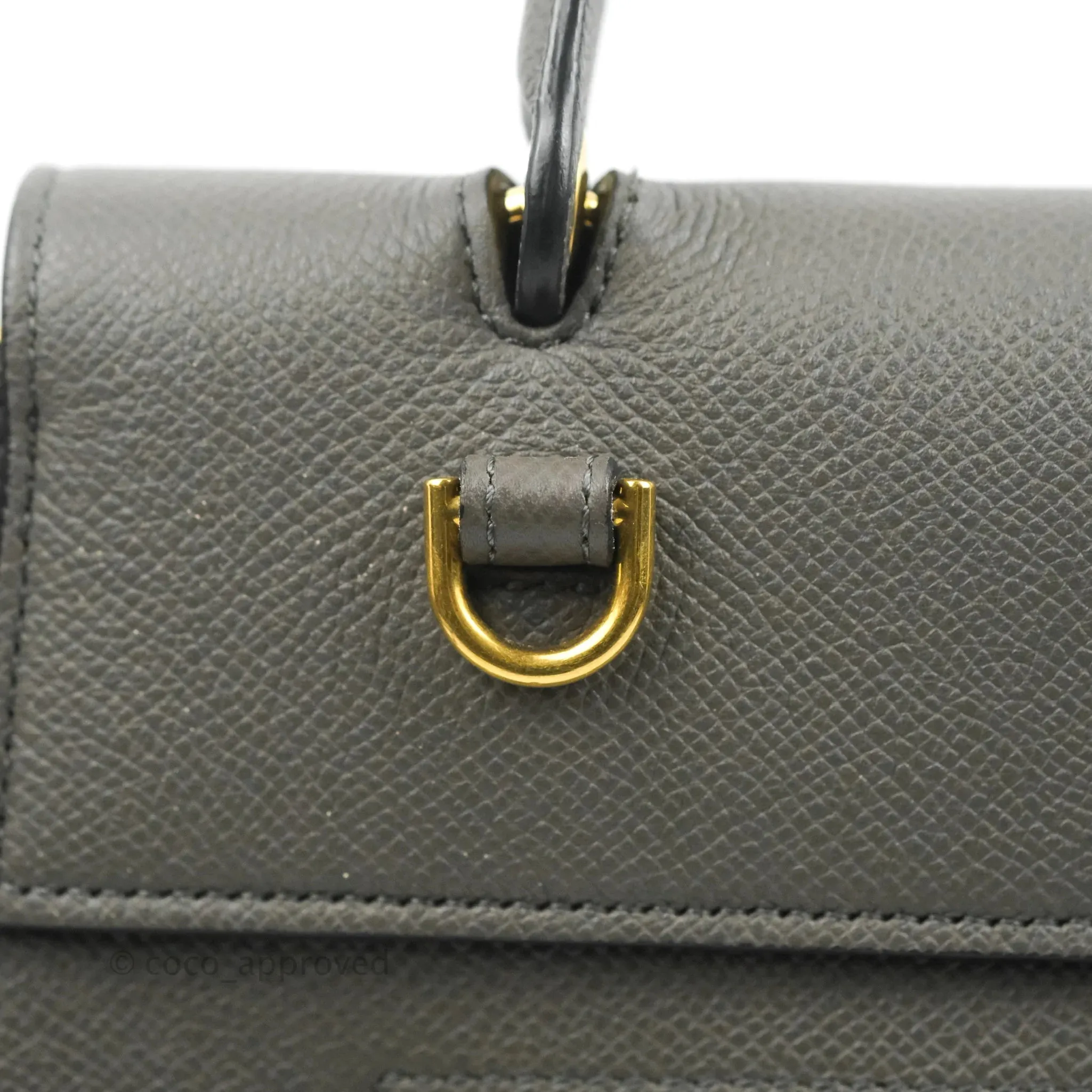 Celine Mini Belt Bag Grey Grained Calfskin Gold Hardware