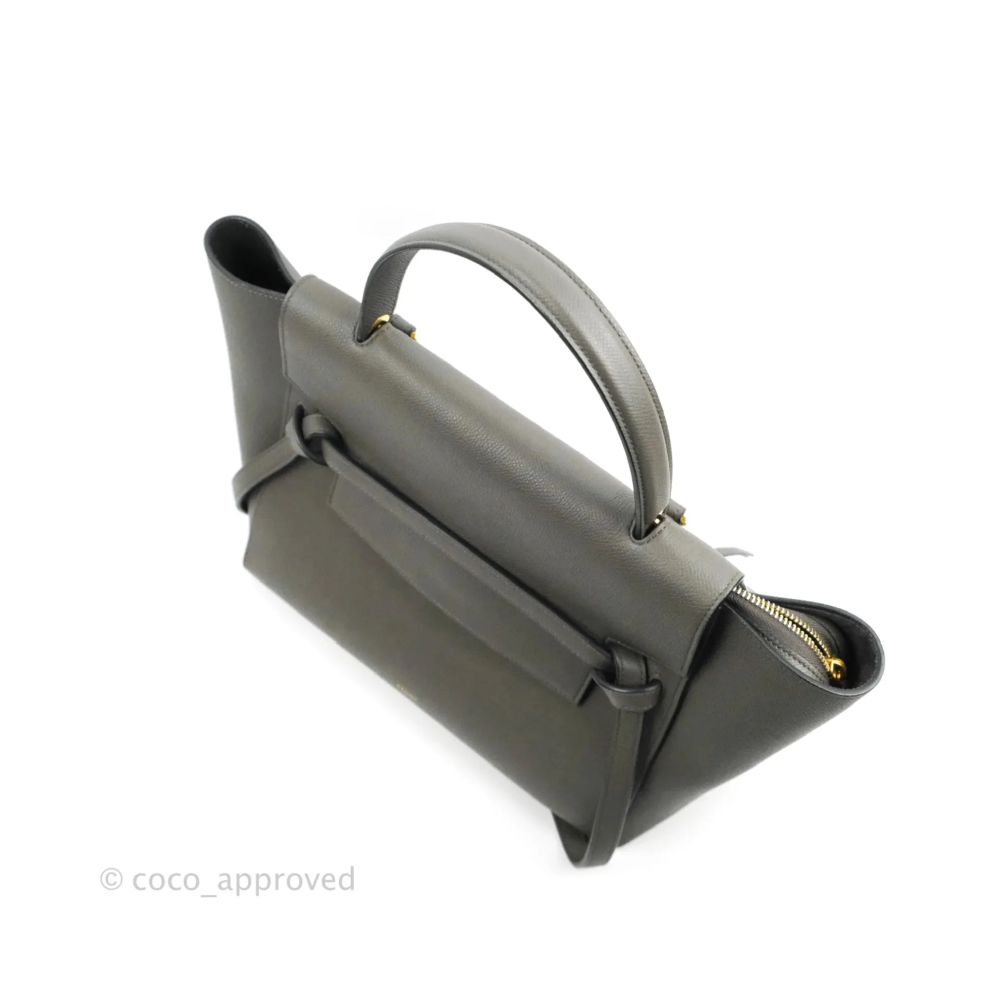 Celine Mini Belt Bag Grey Grained Calfskin Gold Hardware