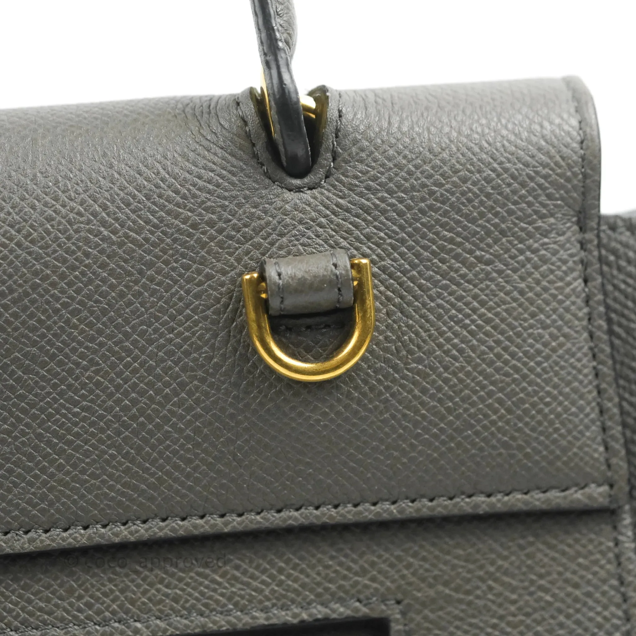 Celine Mini Belt Bag Grey Grained Calfskin Gold Hardware