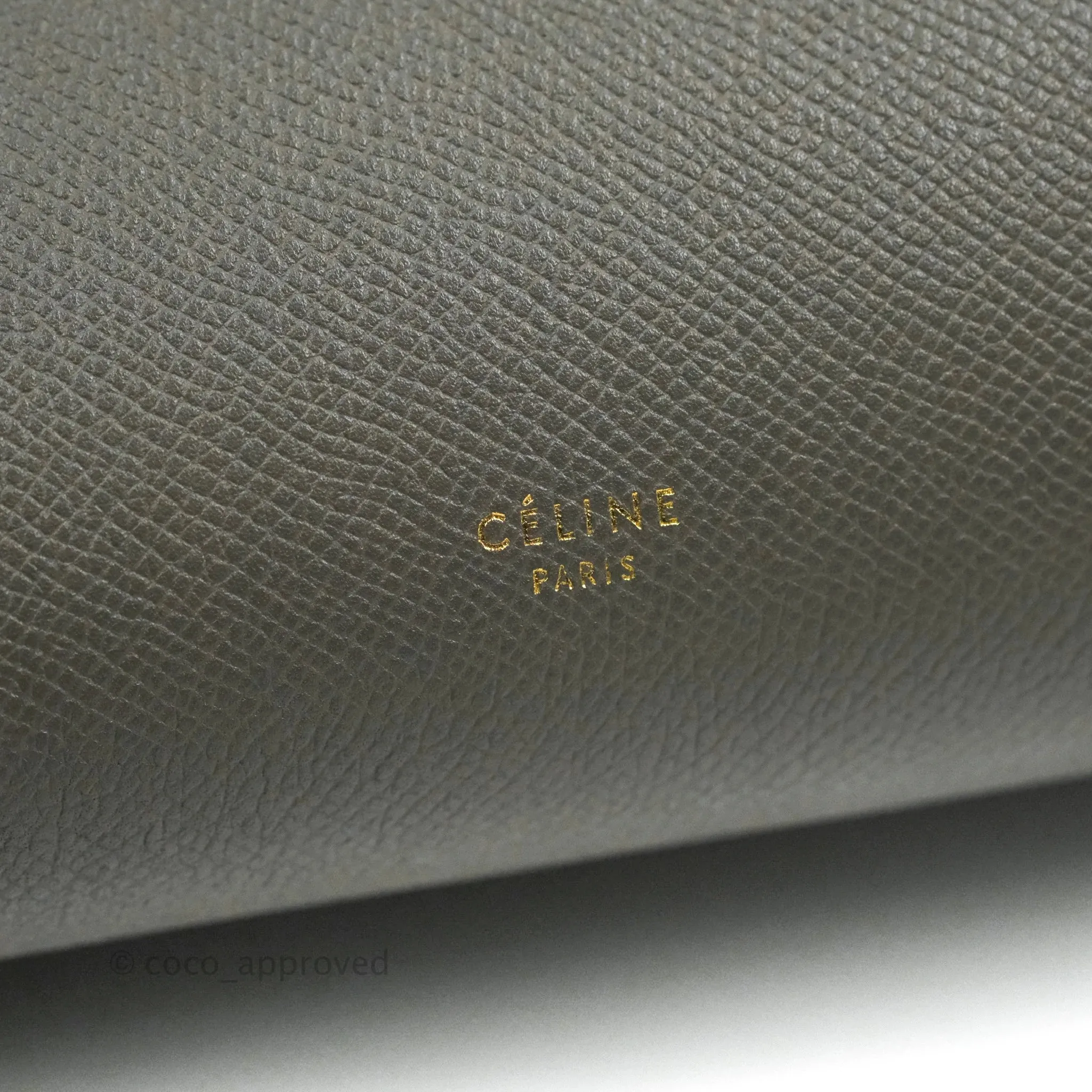 Celine Mini Belt Bag Grey Grained Calfskin Gold Hardware