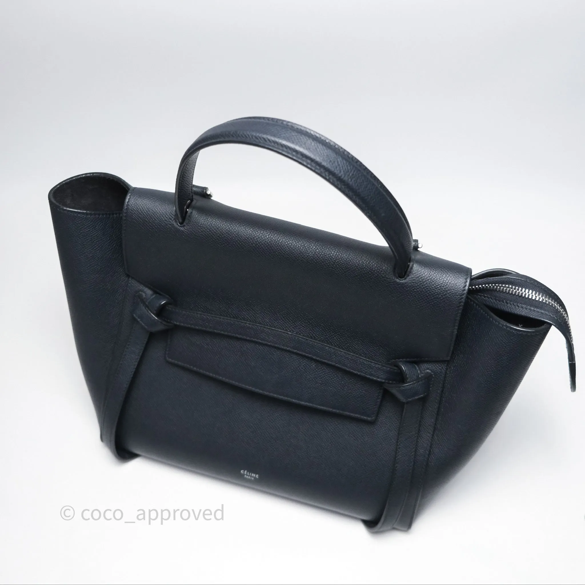 Celine Mini Belt Bag Navy Grained Calfskin Silver Hardware
